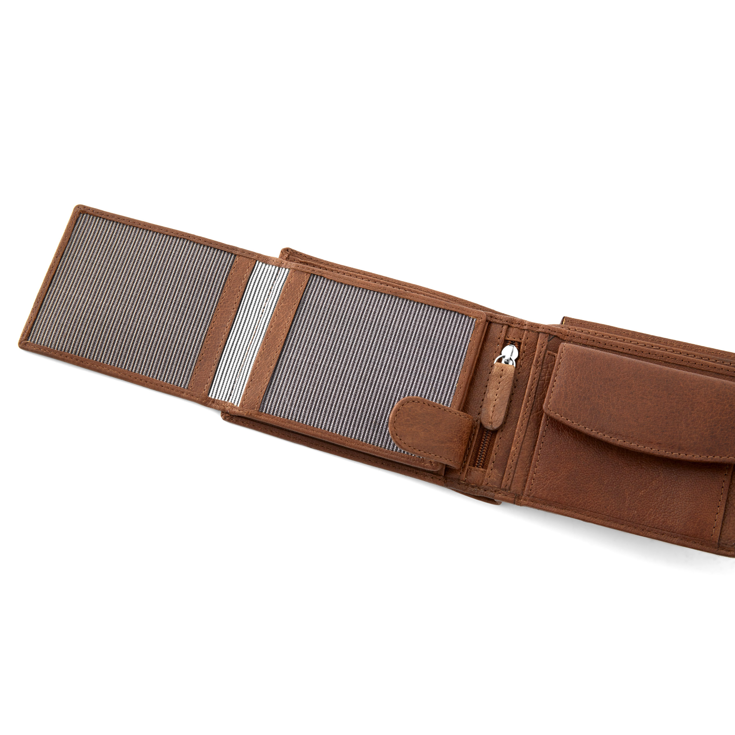 Portafoglio ergonomico California in pelle marrone chiaro - 11