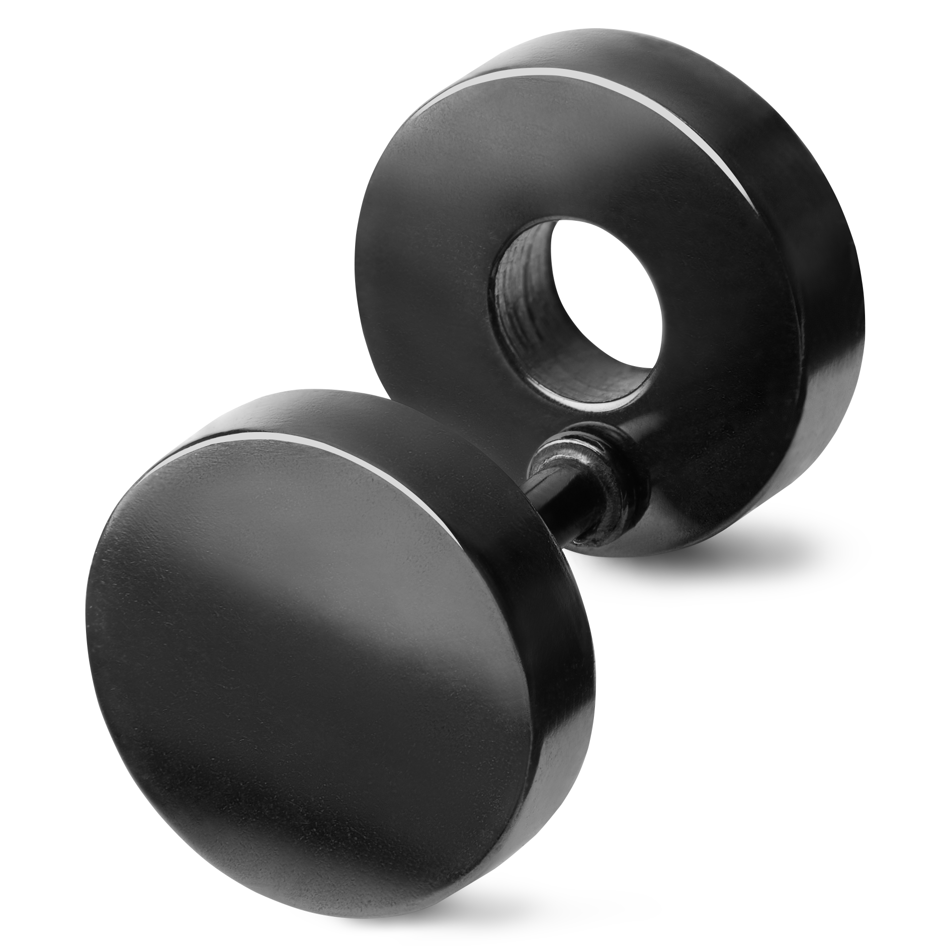 8 mm čierna náušnica s priehľadným zirkónom   - 2