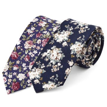Katoenen Stropdassenset met Bloemen Katoenen Stropdassenset met Bloemen