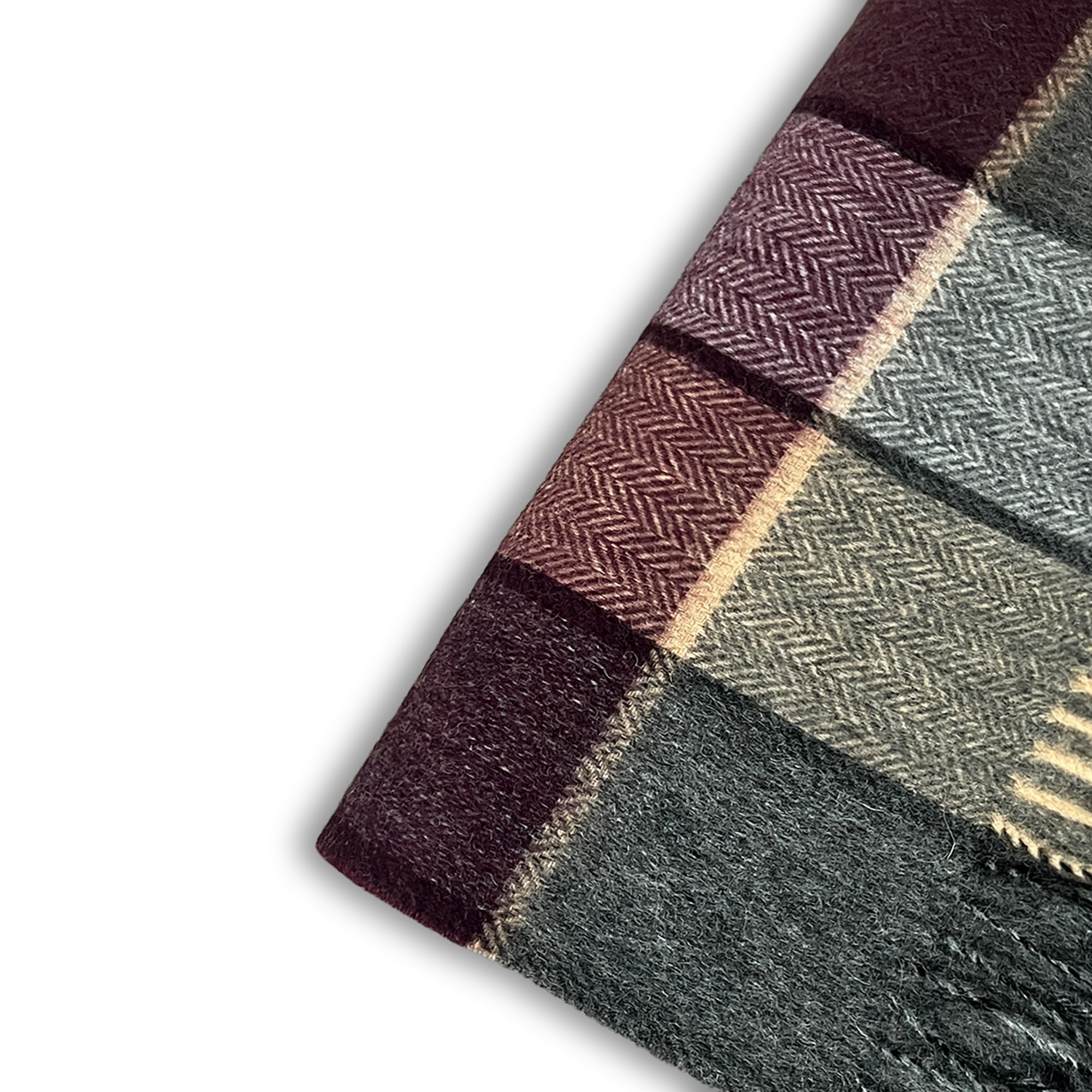 Aurora | Bufanda de cuadros de lana en azul y gris - 2