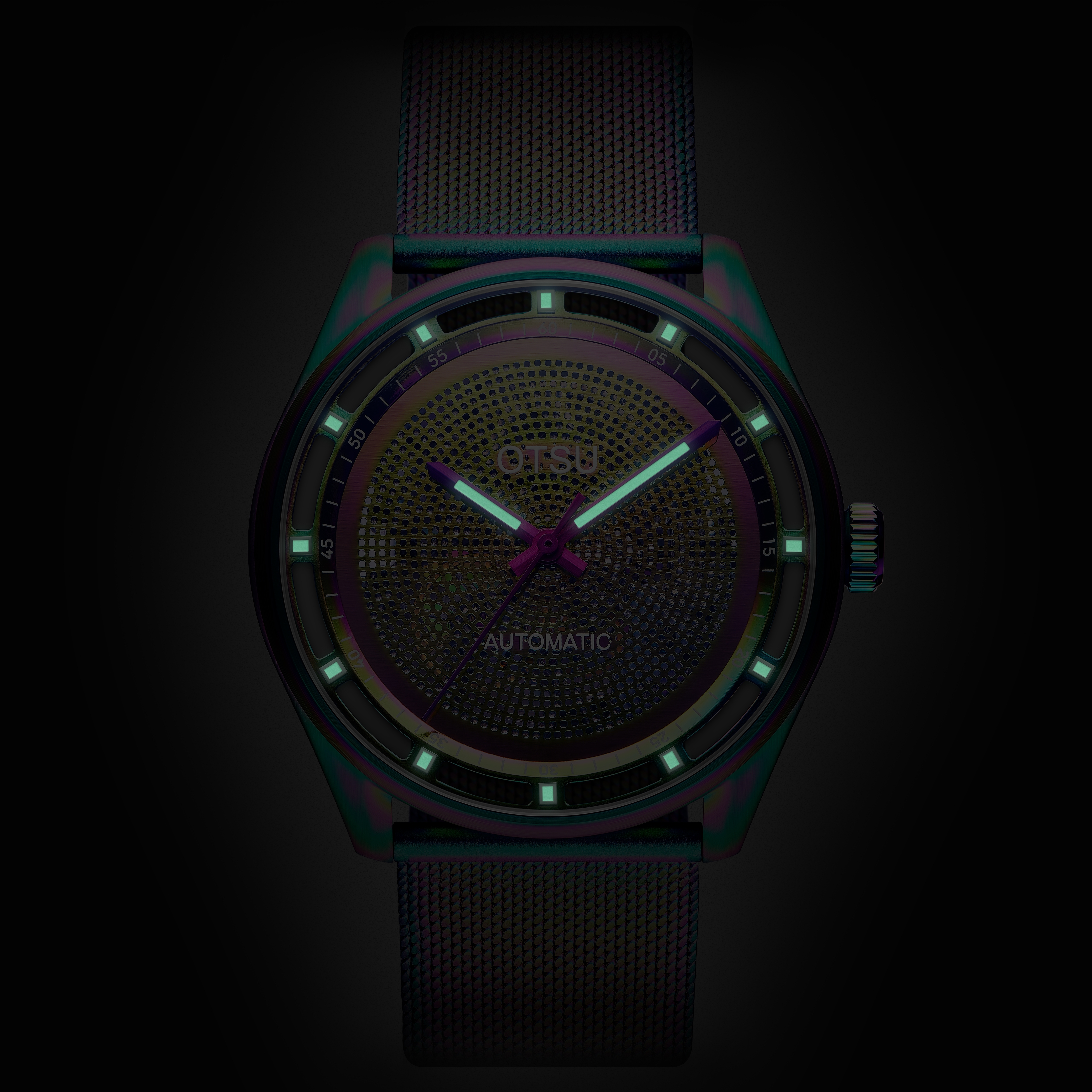 Calin | Orologio skeleton automatico trasparente color arcobaleno - 2