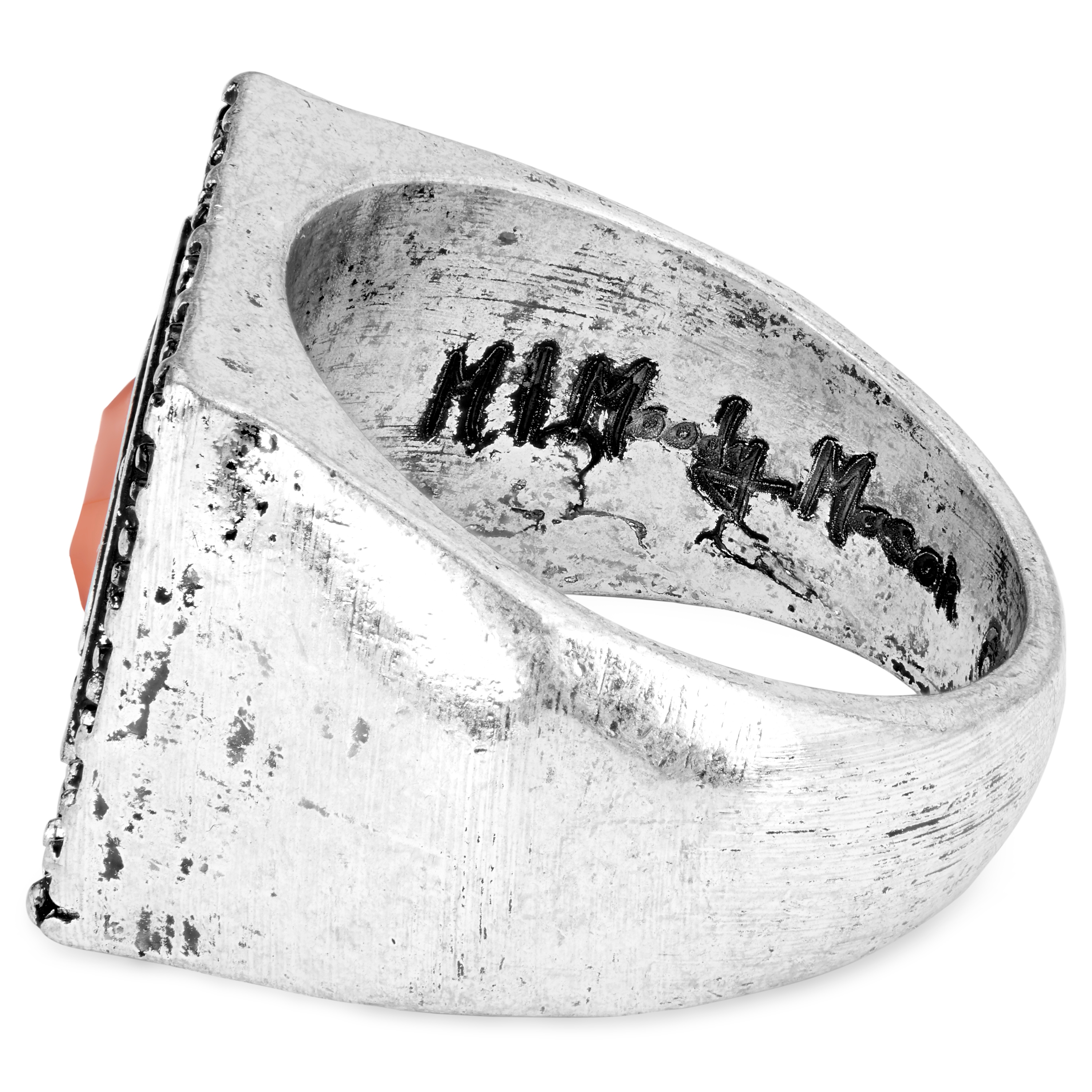 Koraalkleurige Manuel Ring - 3