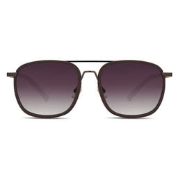Black Gradient Double-Bridge Polarized Sunglasses