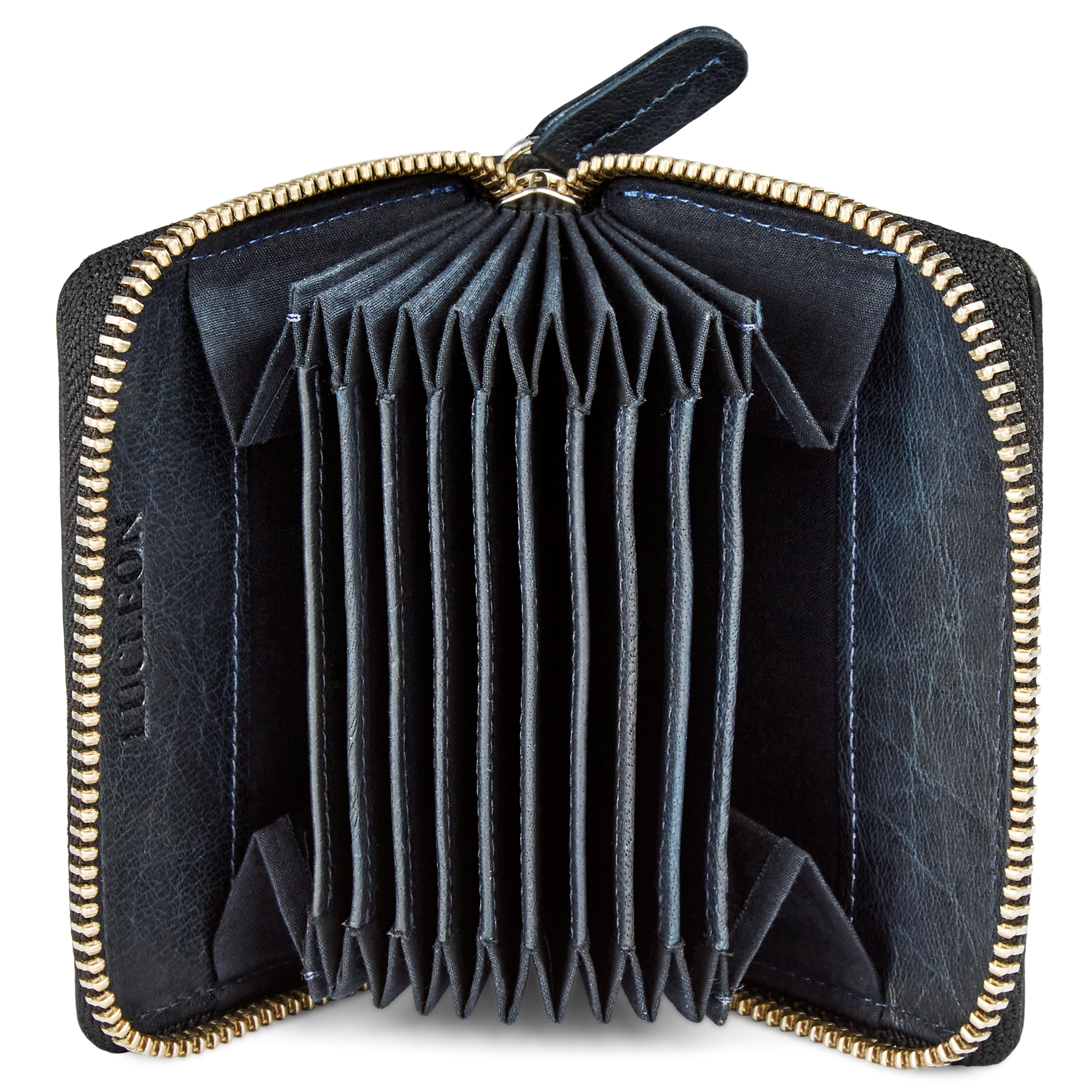 Porta-cartões em Pele Azul Marinho RFID Montreal - 5