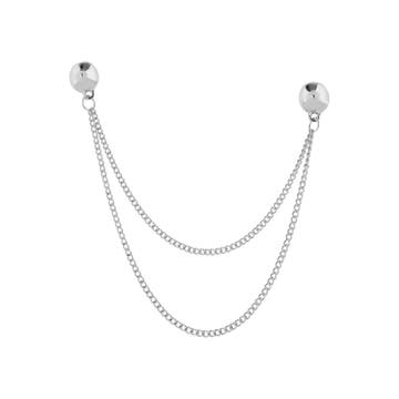Silver-Tone Stud Collar Chain