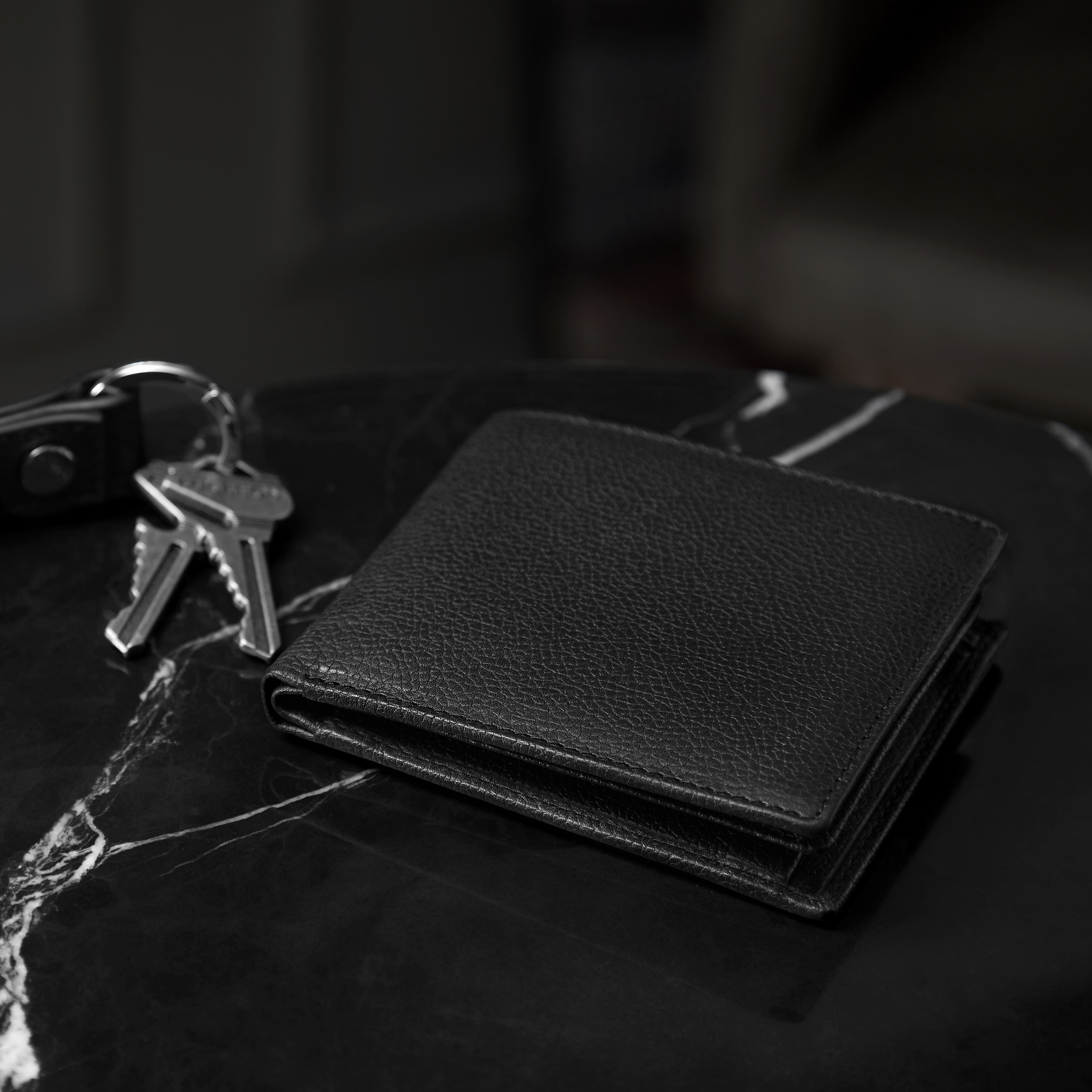 Black Leather RFID-Blocking Wallet - 3