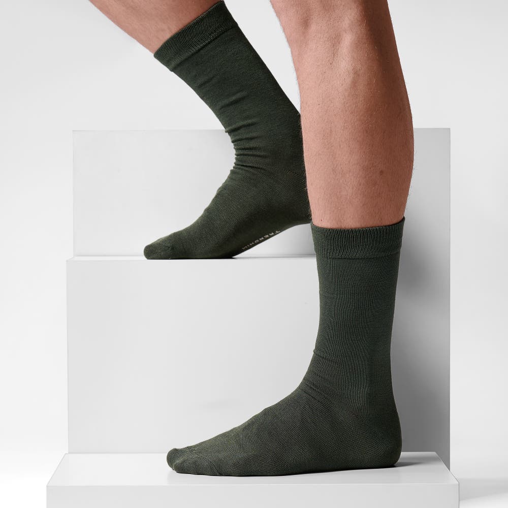 hover: FreeFeel | Olive Green Bamboo Crew Socks hover: FreeFeel | Olive Green Bamboo Crew Socks