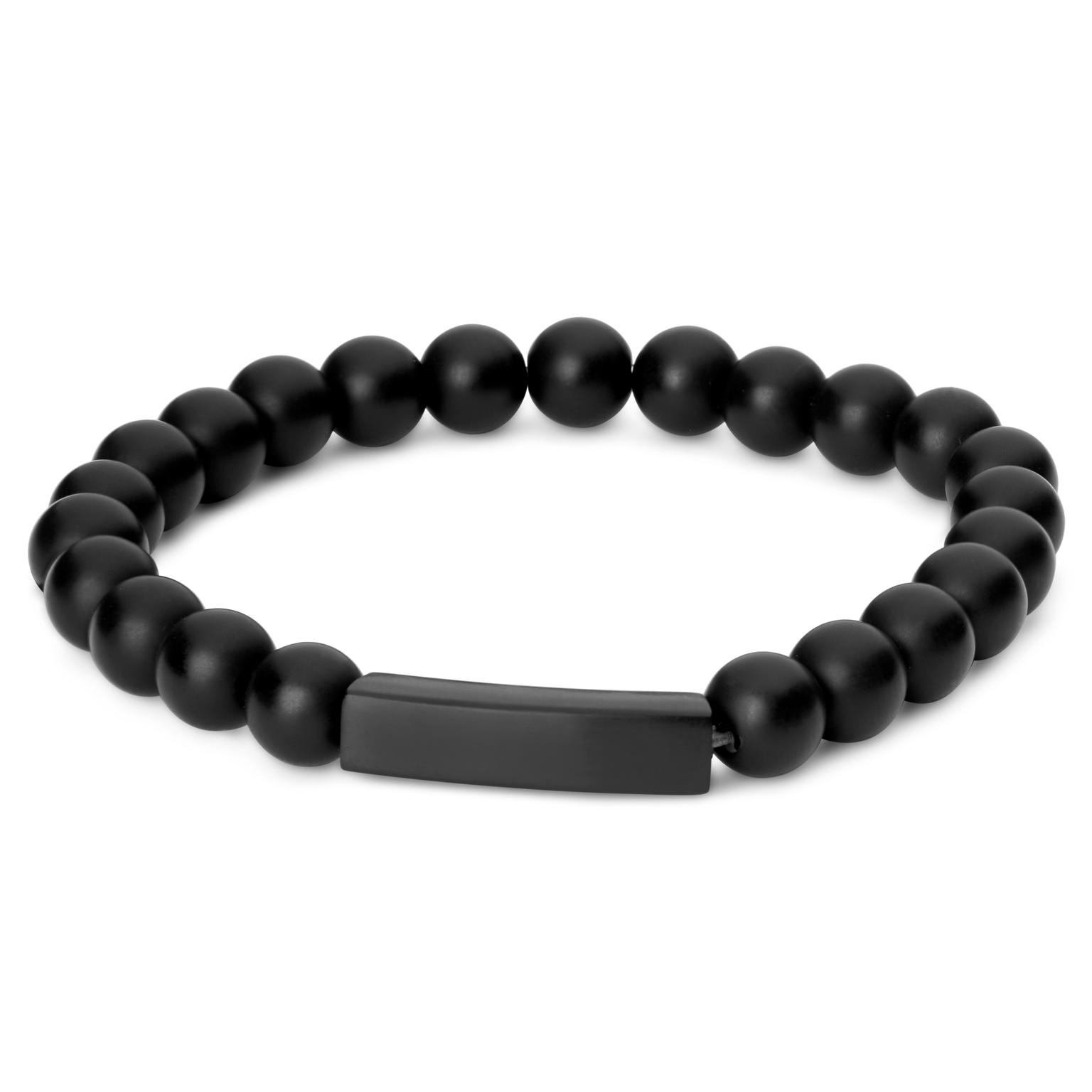 Perlenarmband Aus Schwarzen Steinen Perlenarmband Aus Schwarzen Steinen