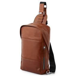 Jasper | Tan Leather Cross Shoulder Backpack