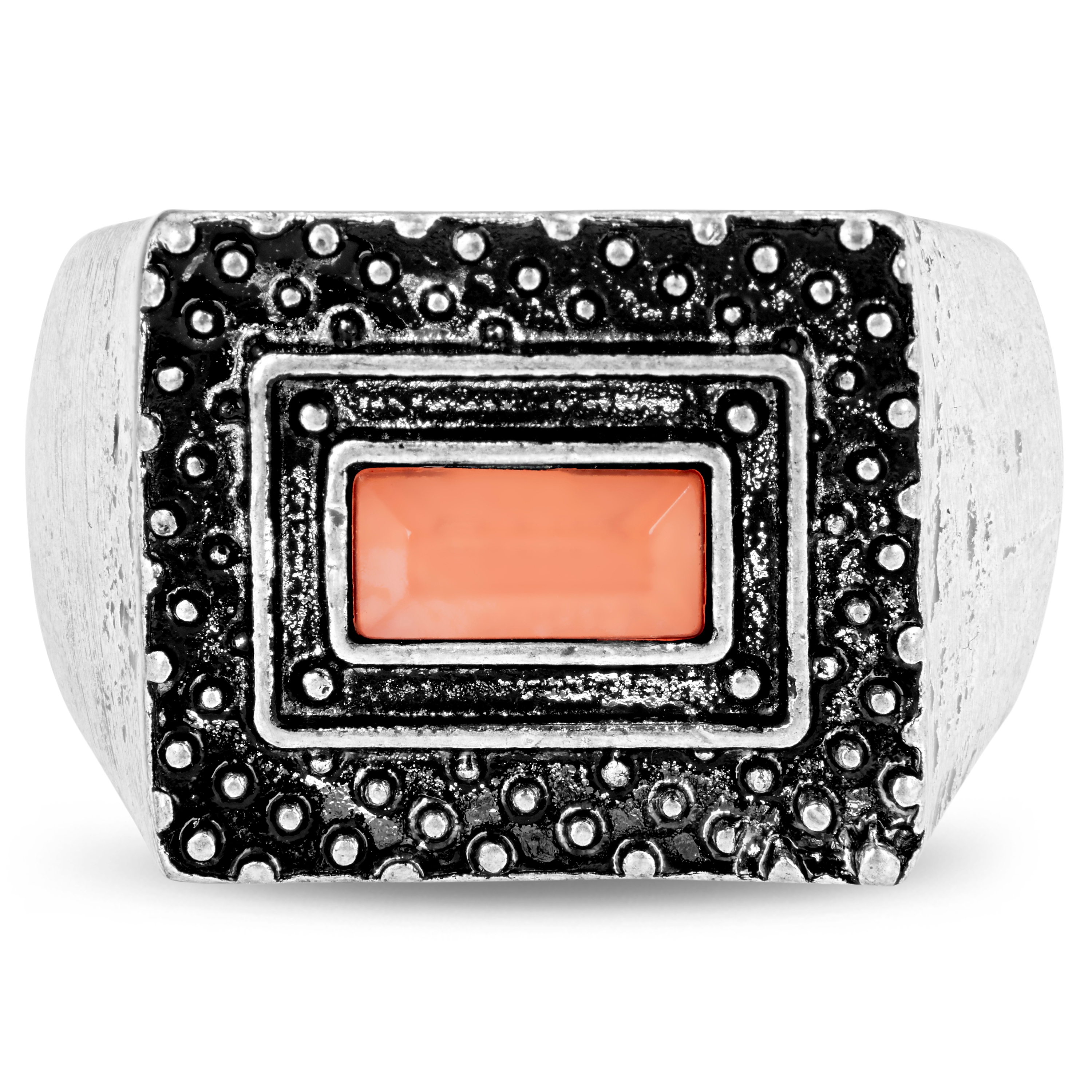 Koraalkleurige Manuel Ring - 4