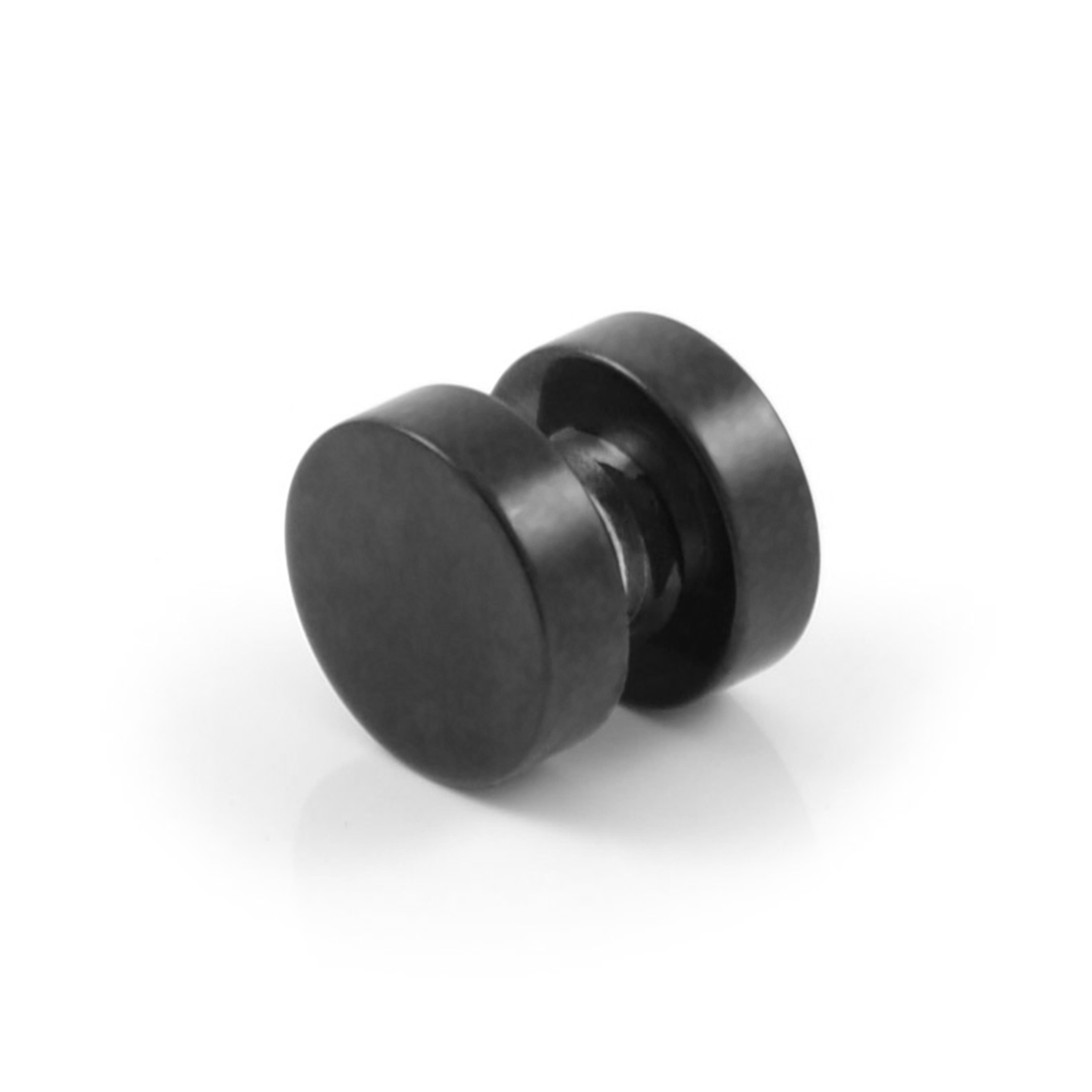Boucle d'oreille magnétique noire - 10 mm