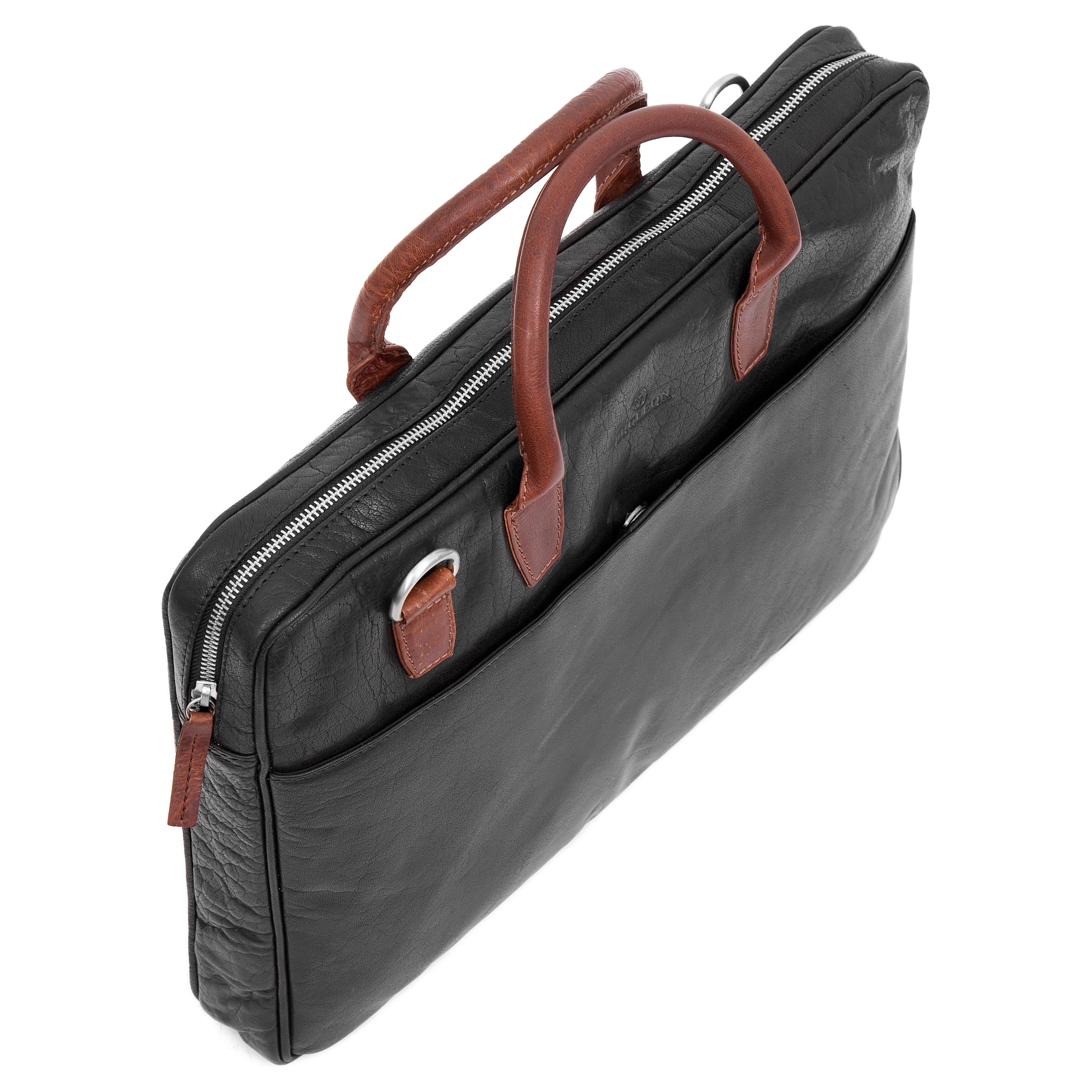 Smal Sort & Lysebrun Montreal 15" Executive Lædertaske - 6