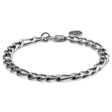 Essentials | 8 mm Zilverkleurige Armband met Figaro Schakels Essentials | 8 mm Zilverkleurige Armband met Figaro Schakels
