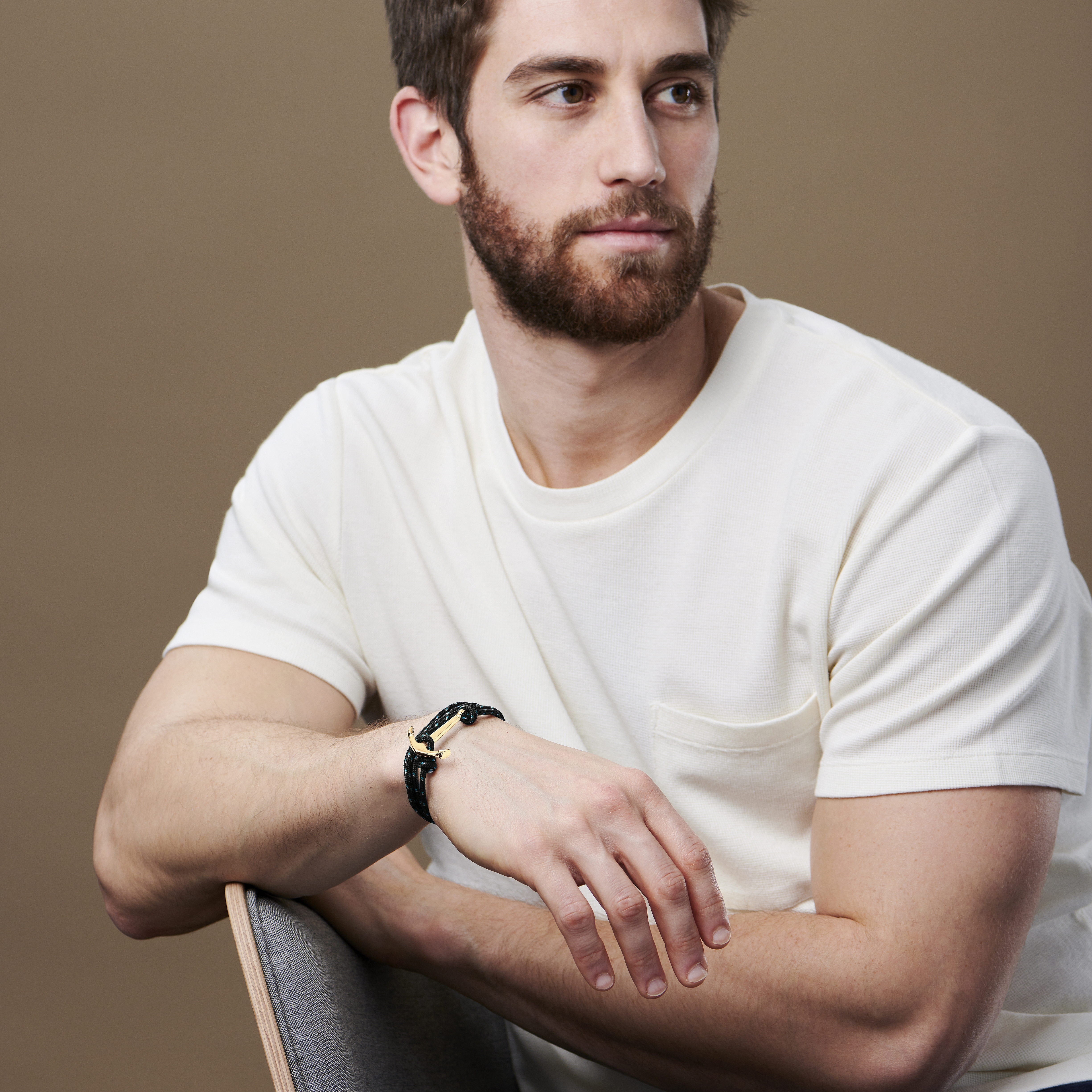 Black & Gold-Tone Anchor Bracelet - 5