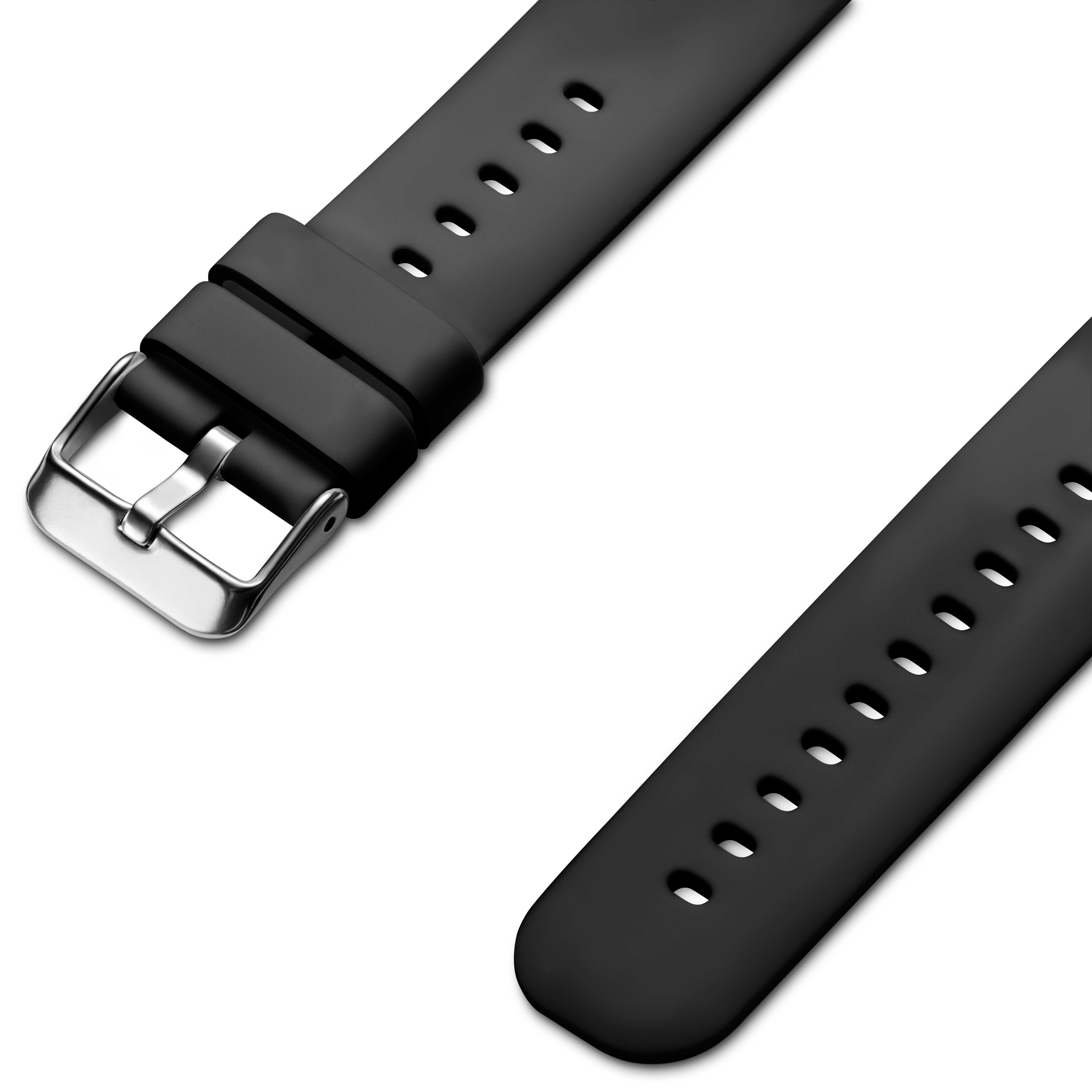 20 mm czarny silikonowy pasek do zegarka – szybki w wymianie - 2
