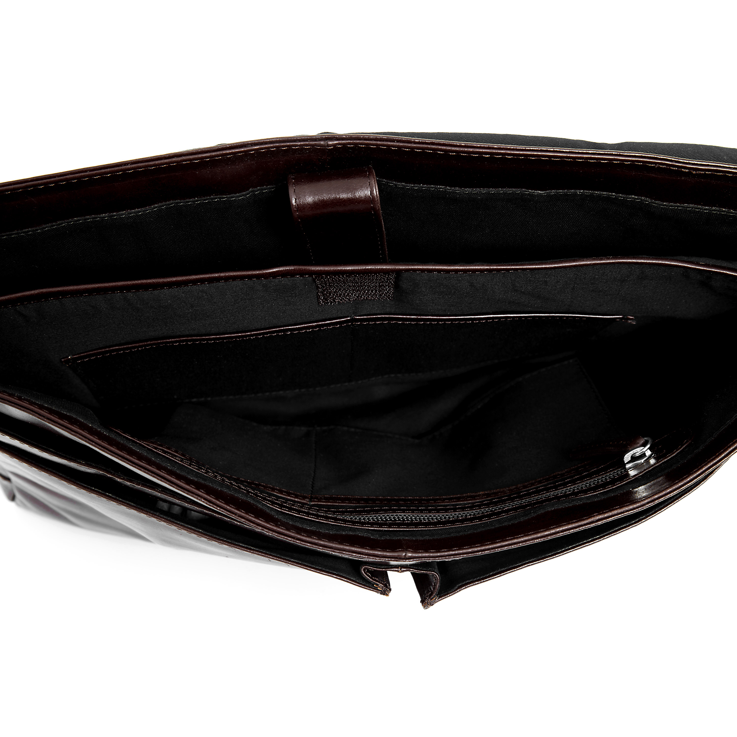 Sac bandoulière en cuir marron foncé classique Jasper  - 13