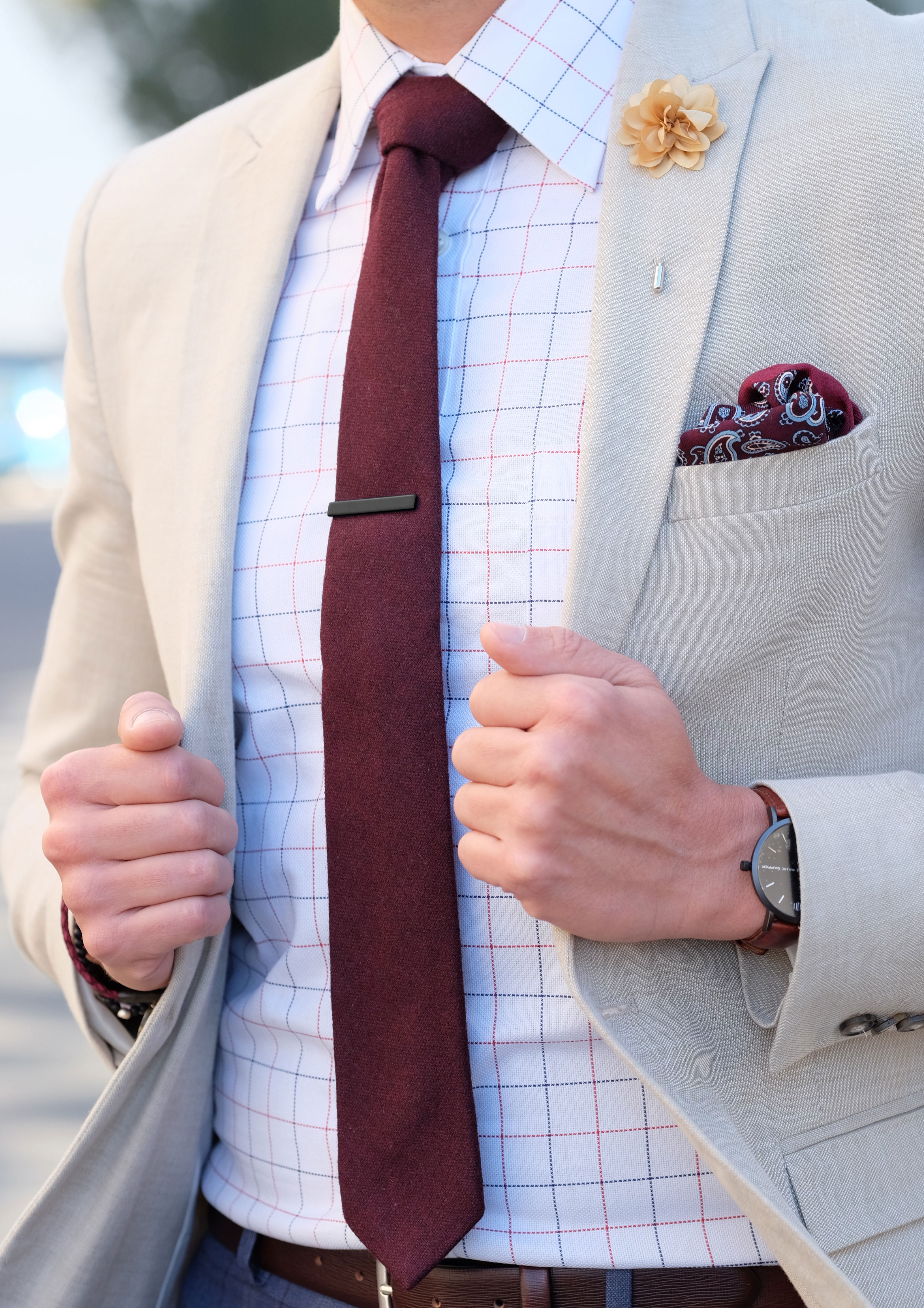 Black Square Short Tie Clip - 5