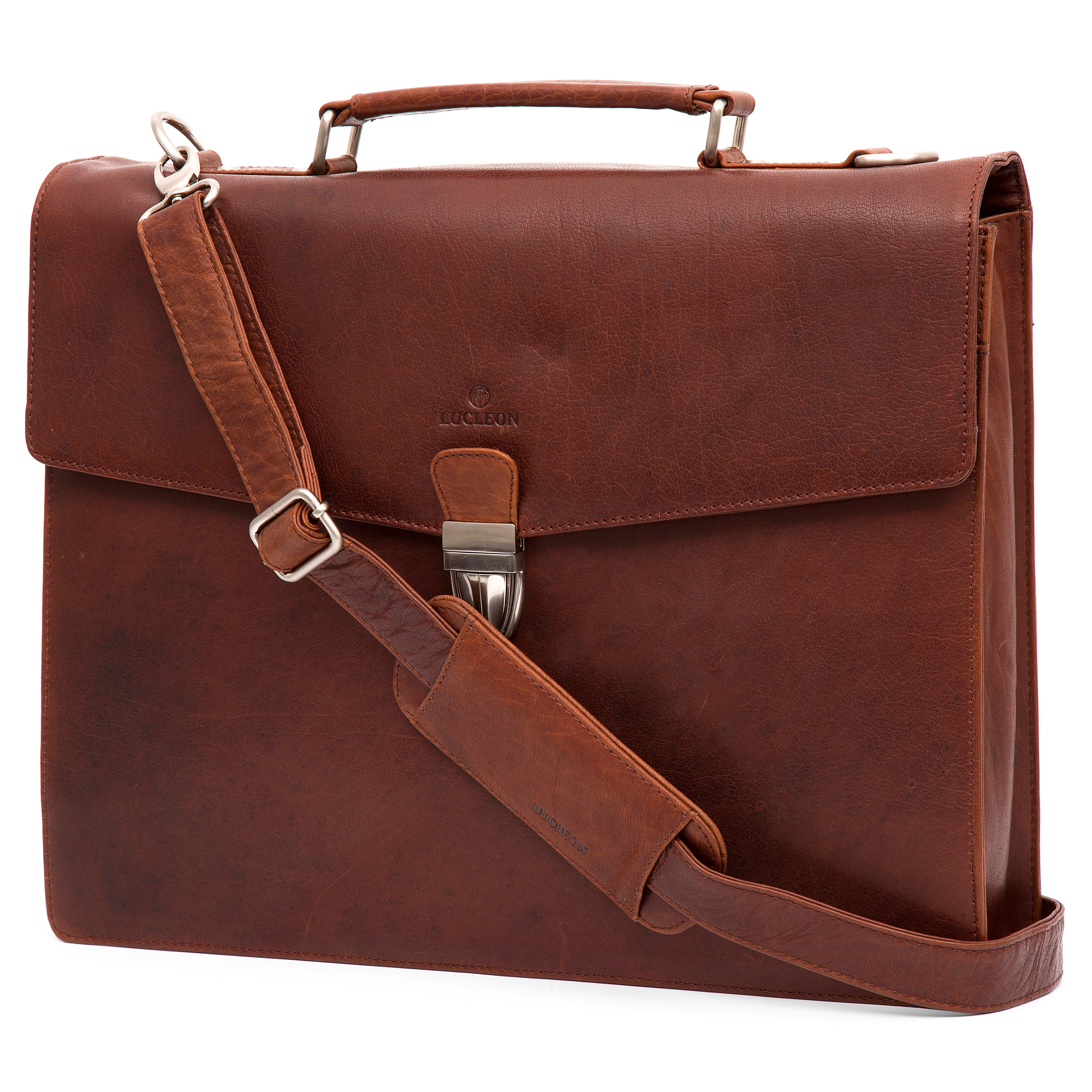 Lysebrun Montreal Skuldertaske i Læder - 3