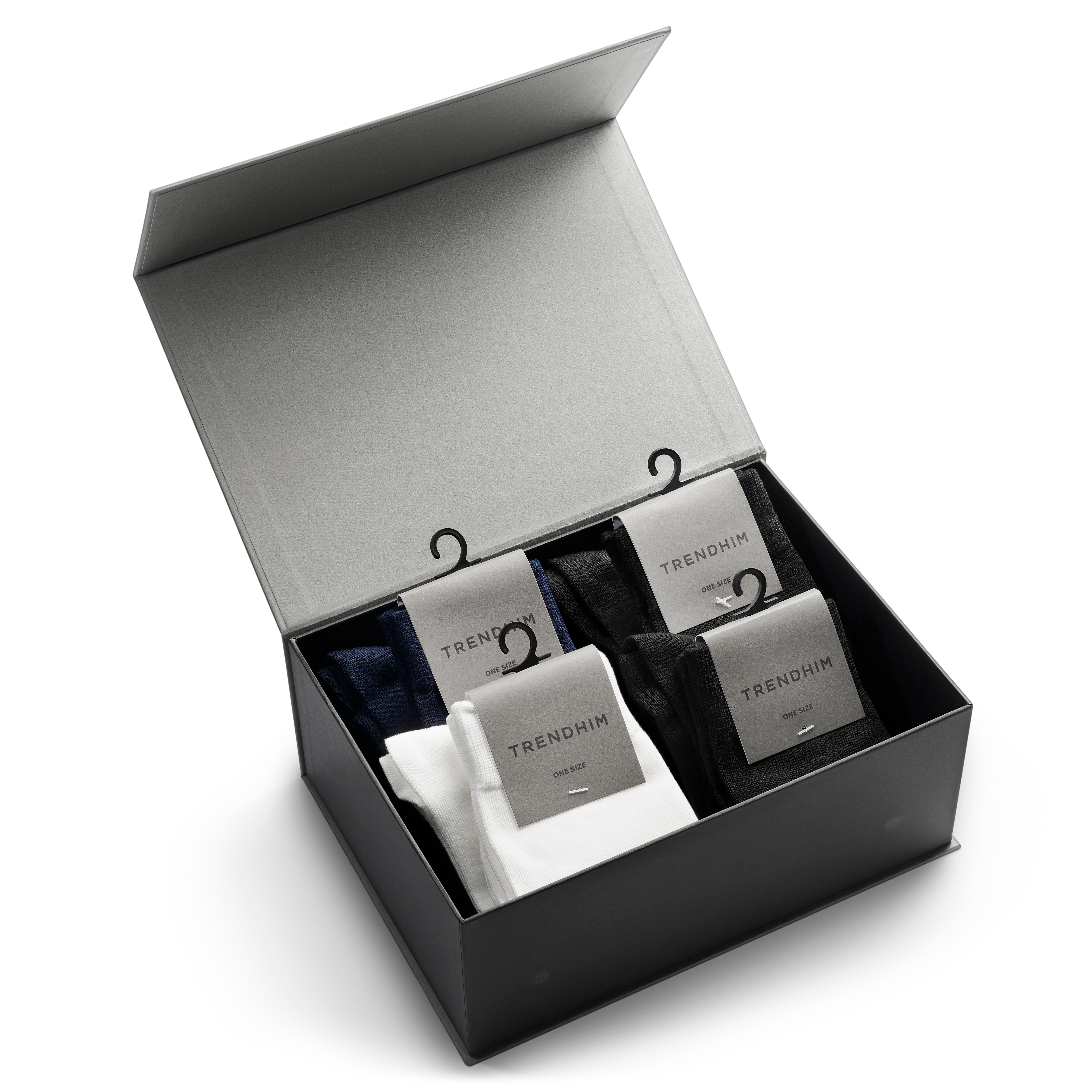 FreeFeel | Bambus Strømper Gaveæske | Kongeblå, Sort & Hvid - 1