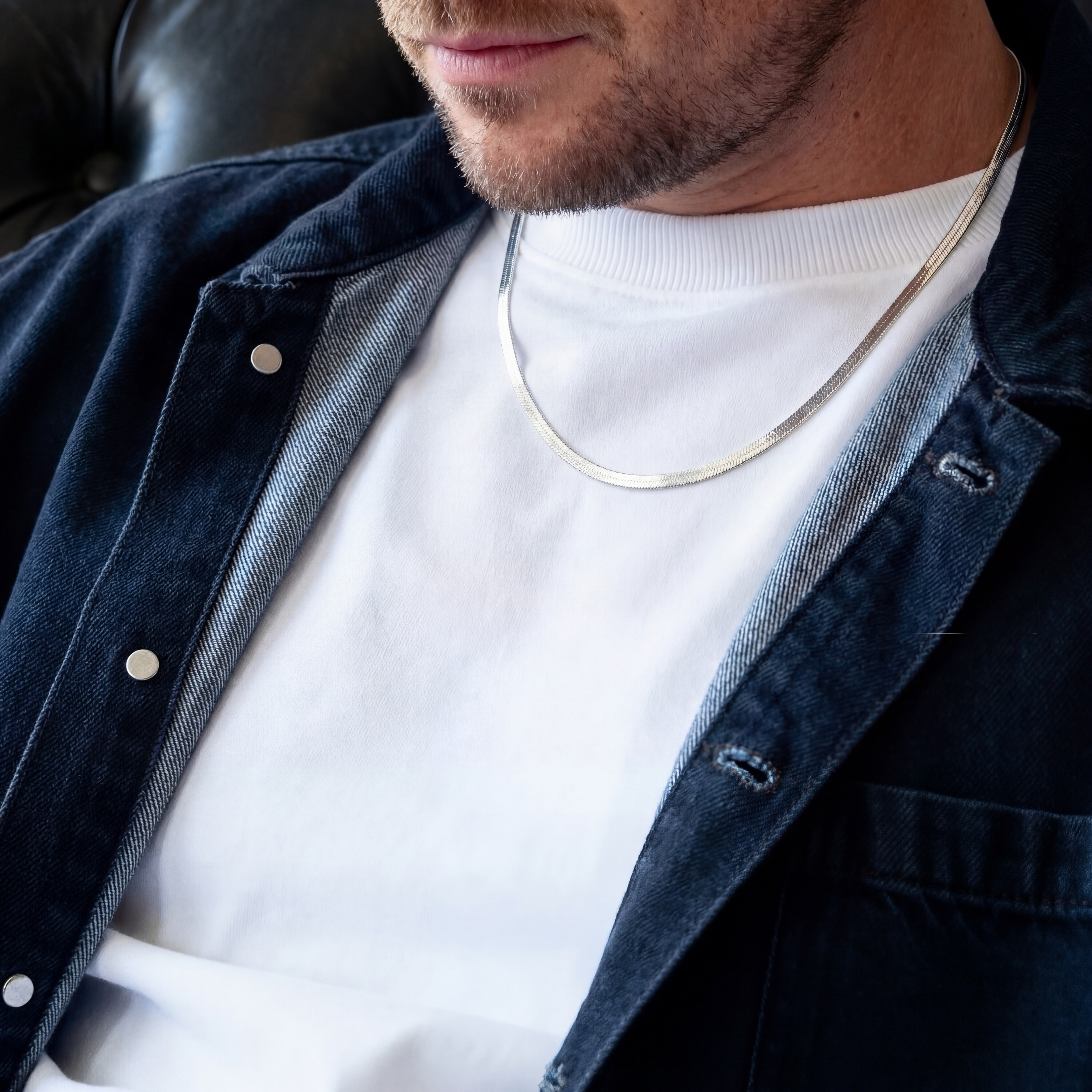 Essentials | 4 mm Silverfärgat Fiskbenshalsband - 2