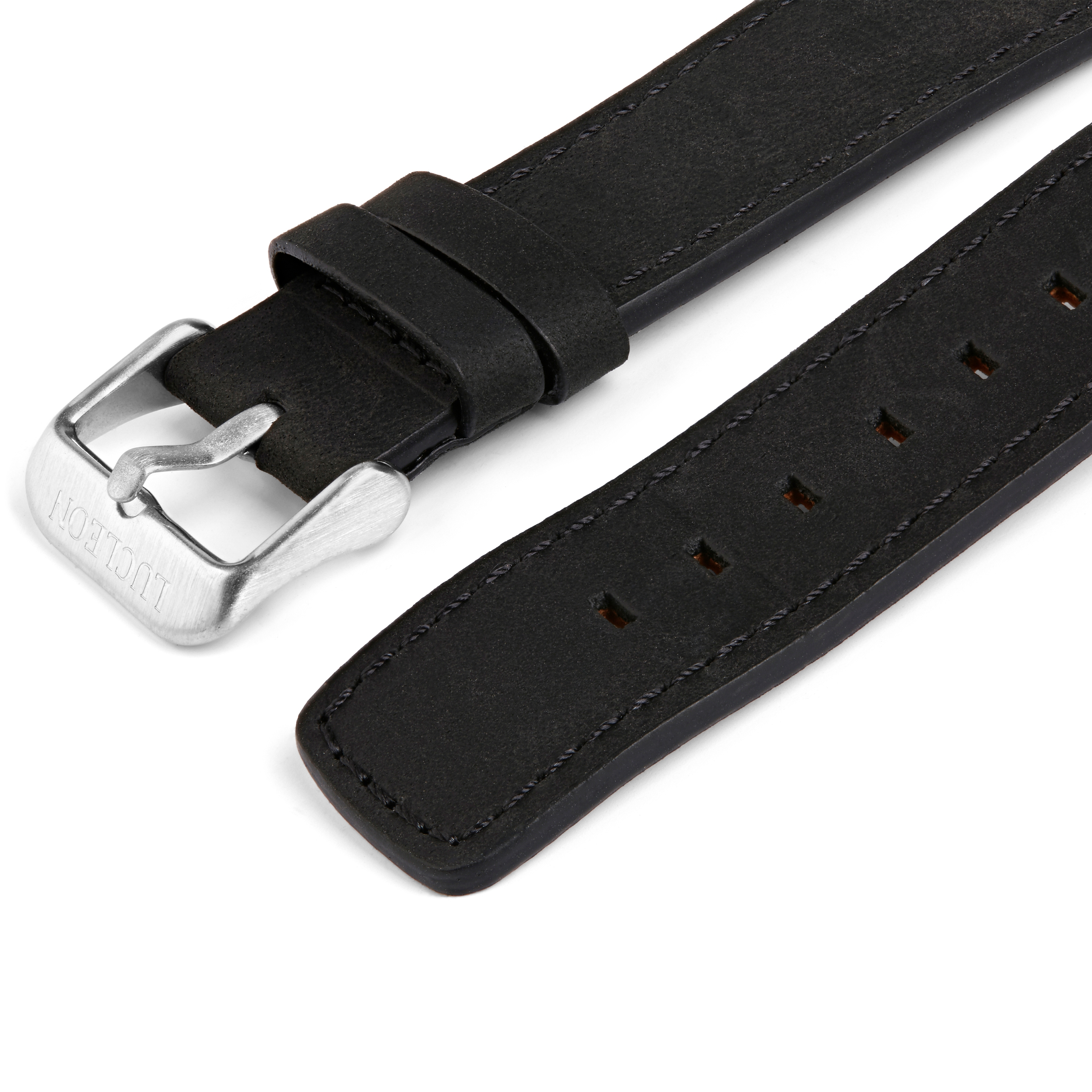 Svart & Silverfärgat Klockarmband med Svarta Stygn - 2