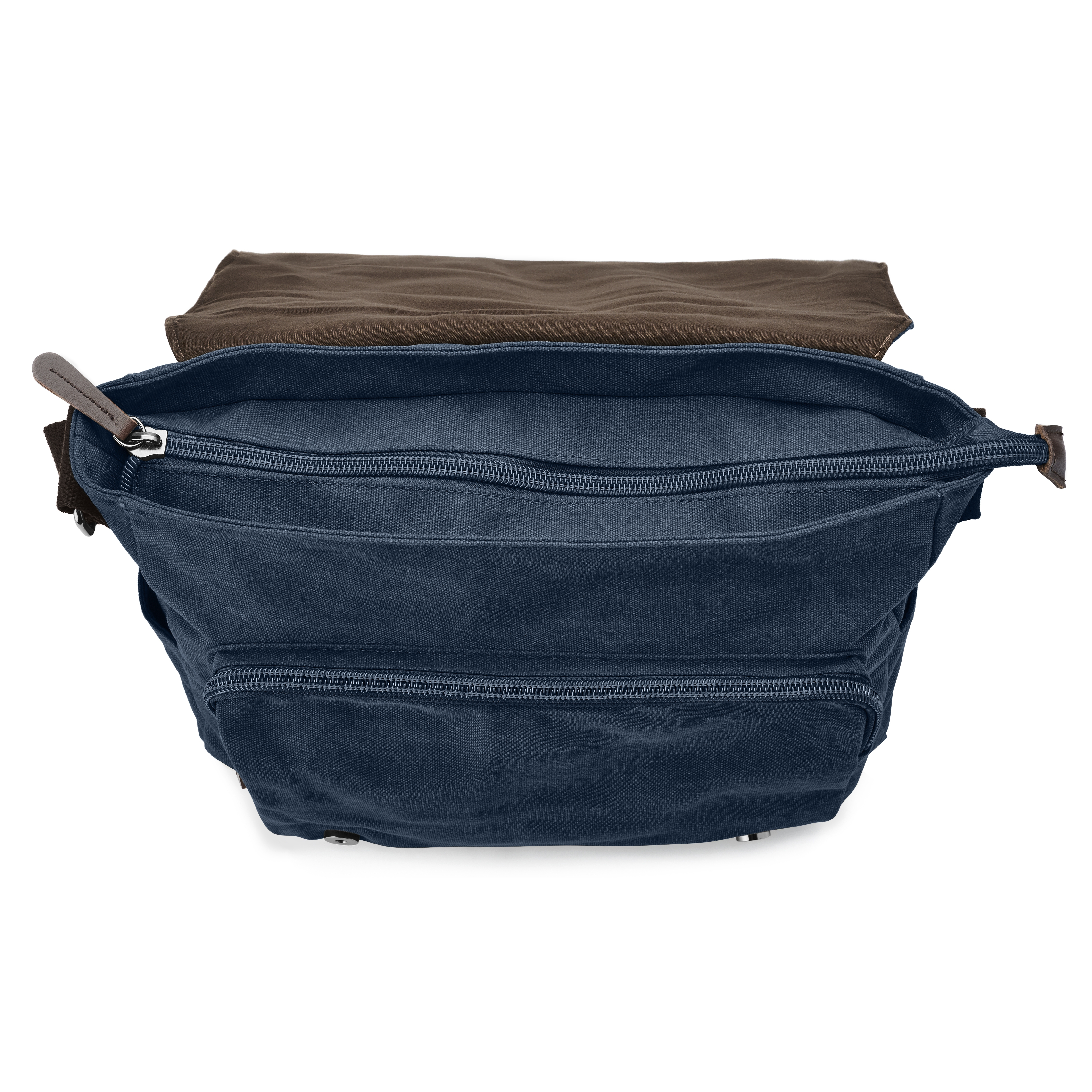 Denim Blue Canvas Satchel - 8