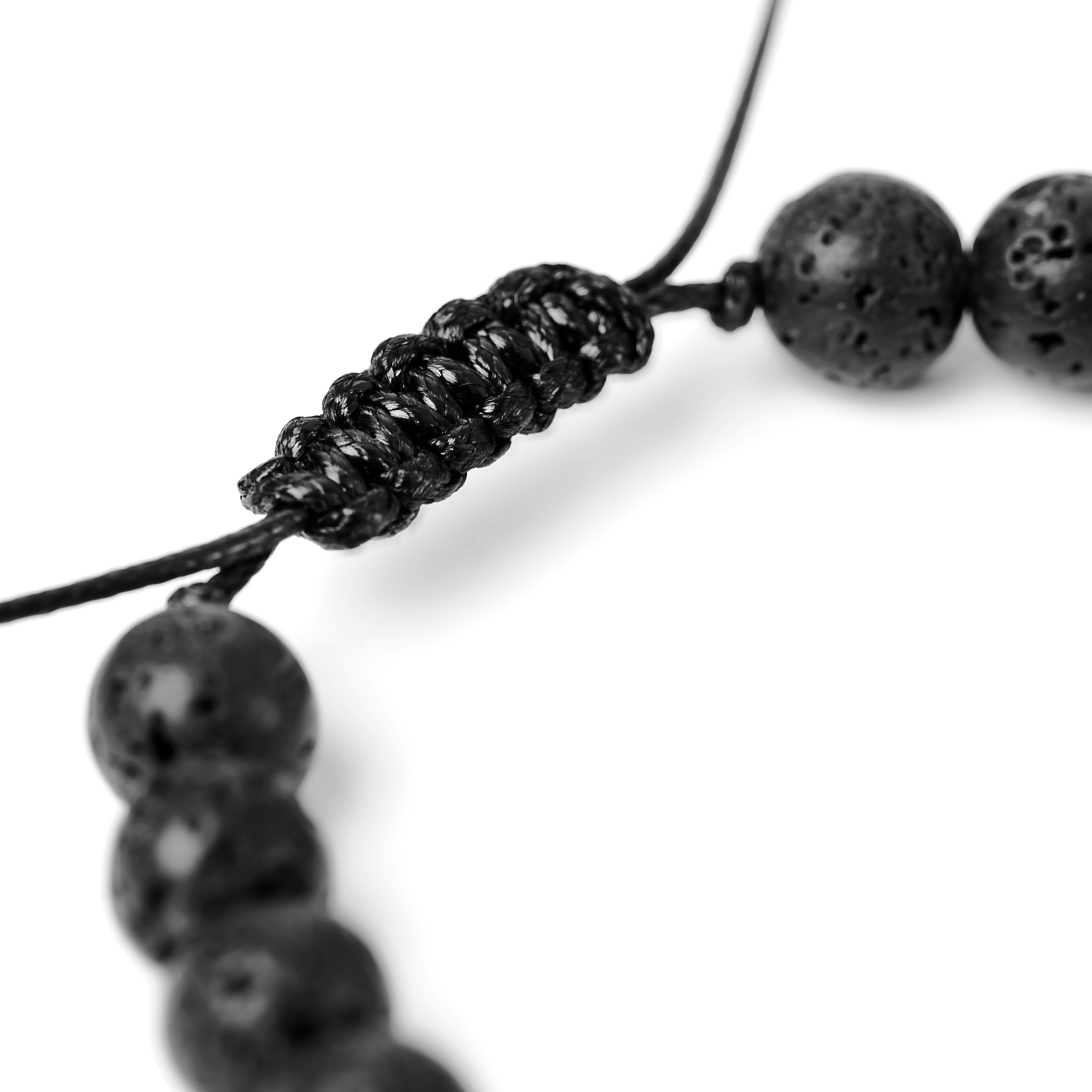 Black Onyx and Lava Rock Bead Bracelet Set - 4