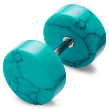 Satago | 3/8" (10 mm) Turquoise & Stainless Steel Faux Plug Stud Earring