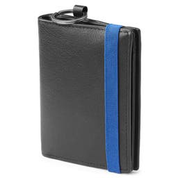 Portefeuille en cuir noir anti-RFID avec porte-clés Lonnie