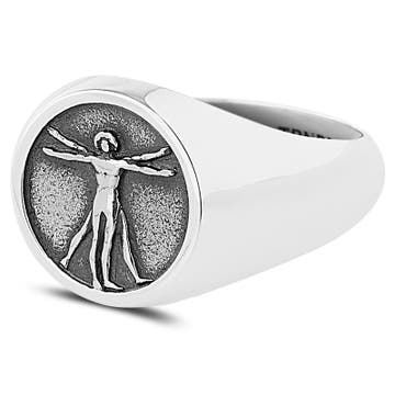 Vitruvian Man 925s Silver Classic Ring