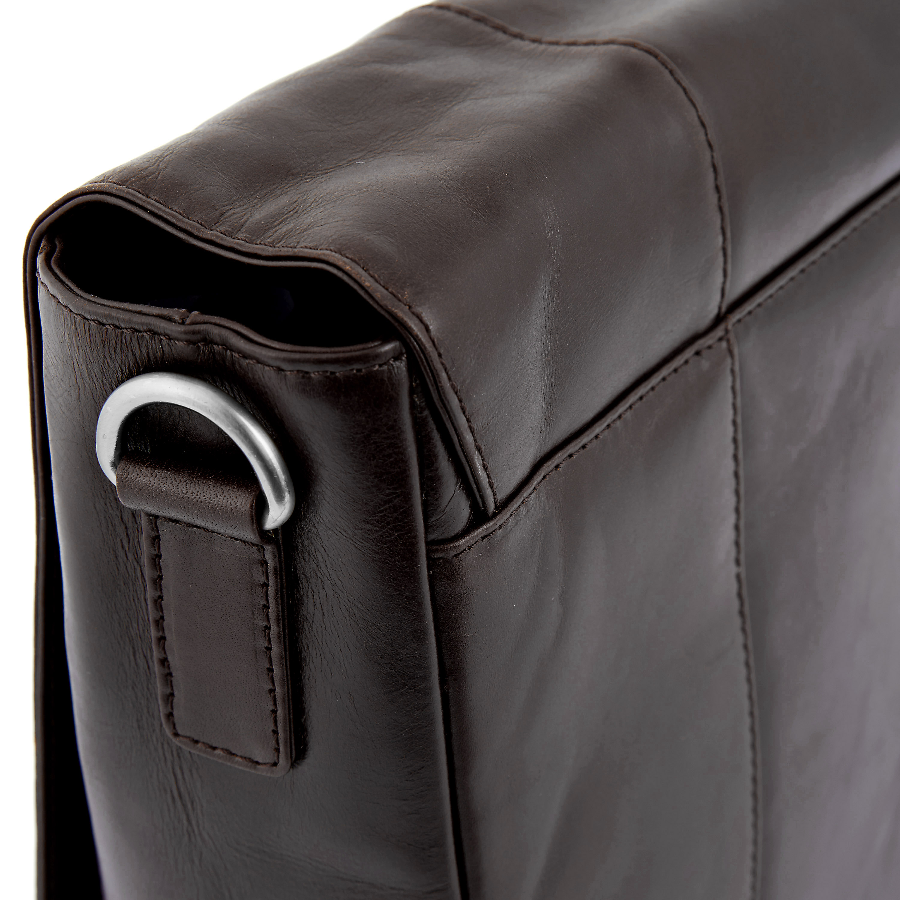 Sac bandoulière en cuir marron foncé classique Jasper  - 10