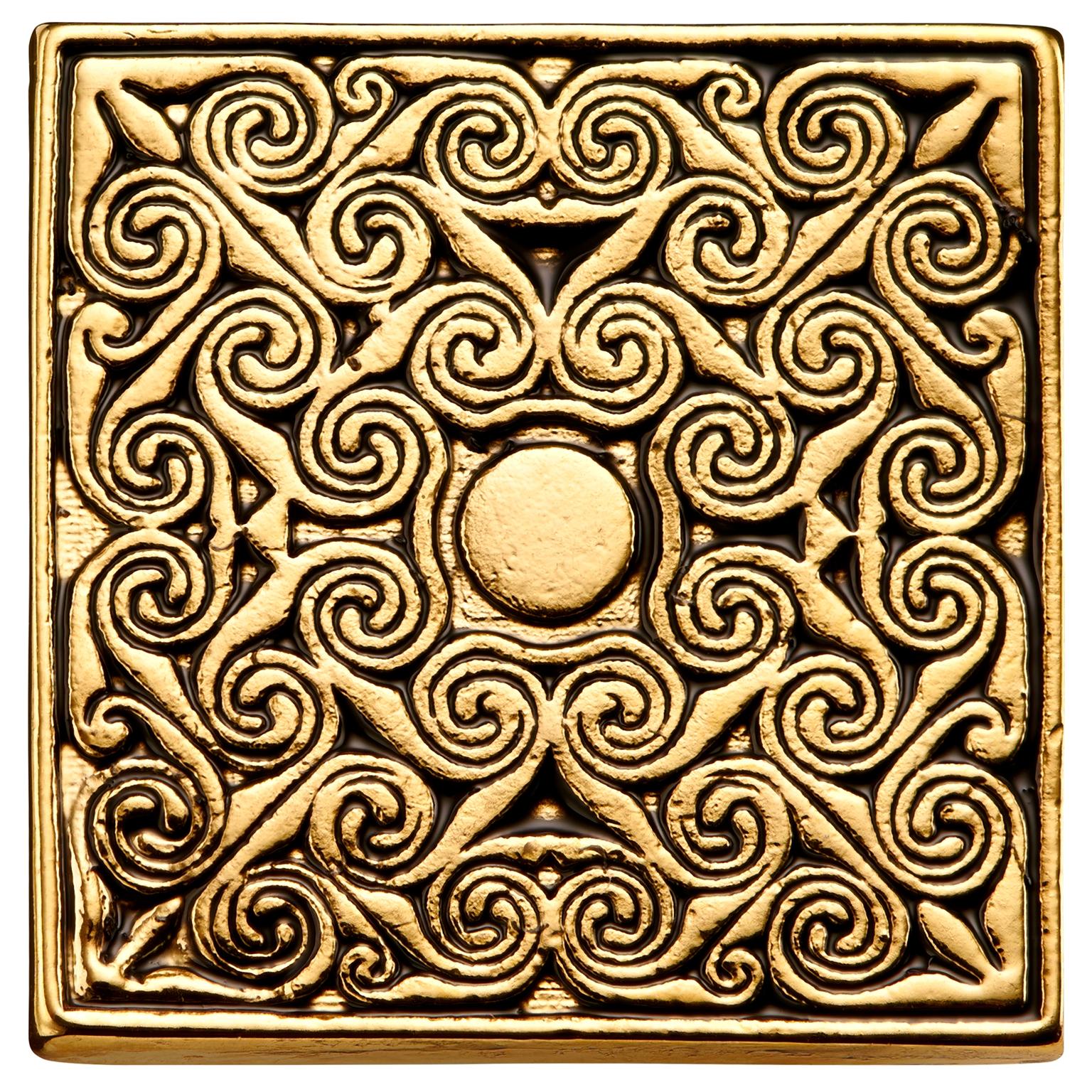 Meraklis | Gold-Tone Swirl-Patterned Lapel Pin Meraklis | Gold-Tone Swirl-Patterned Lapel Pin