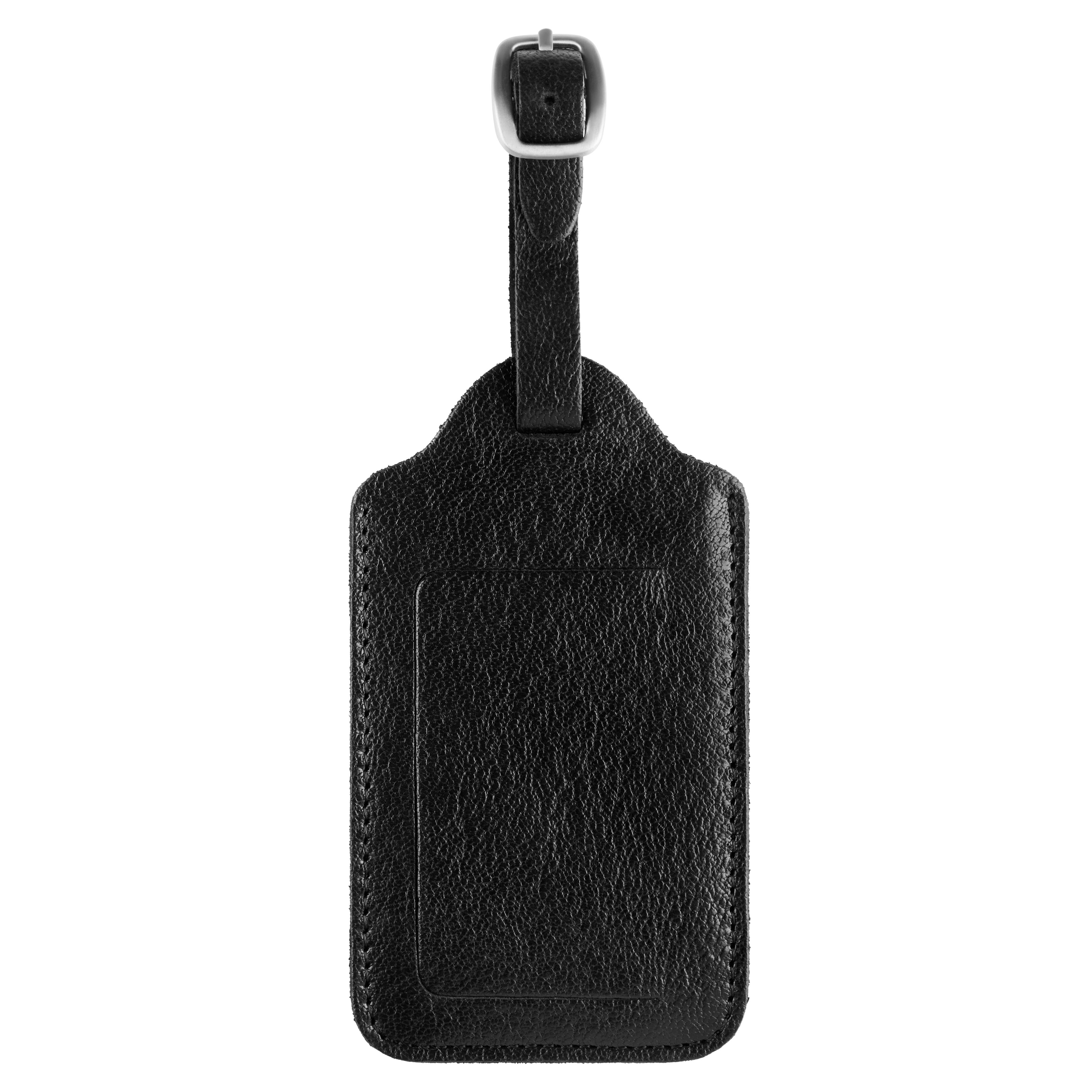 Luggage Tag | California Black Full-Grain Buffalo Leather 