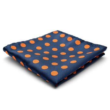 Копринена кърпичка за сако на оранжеви точки
