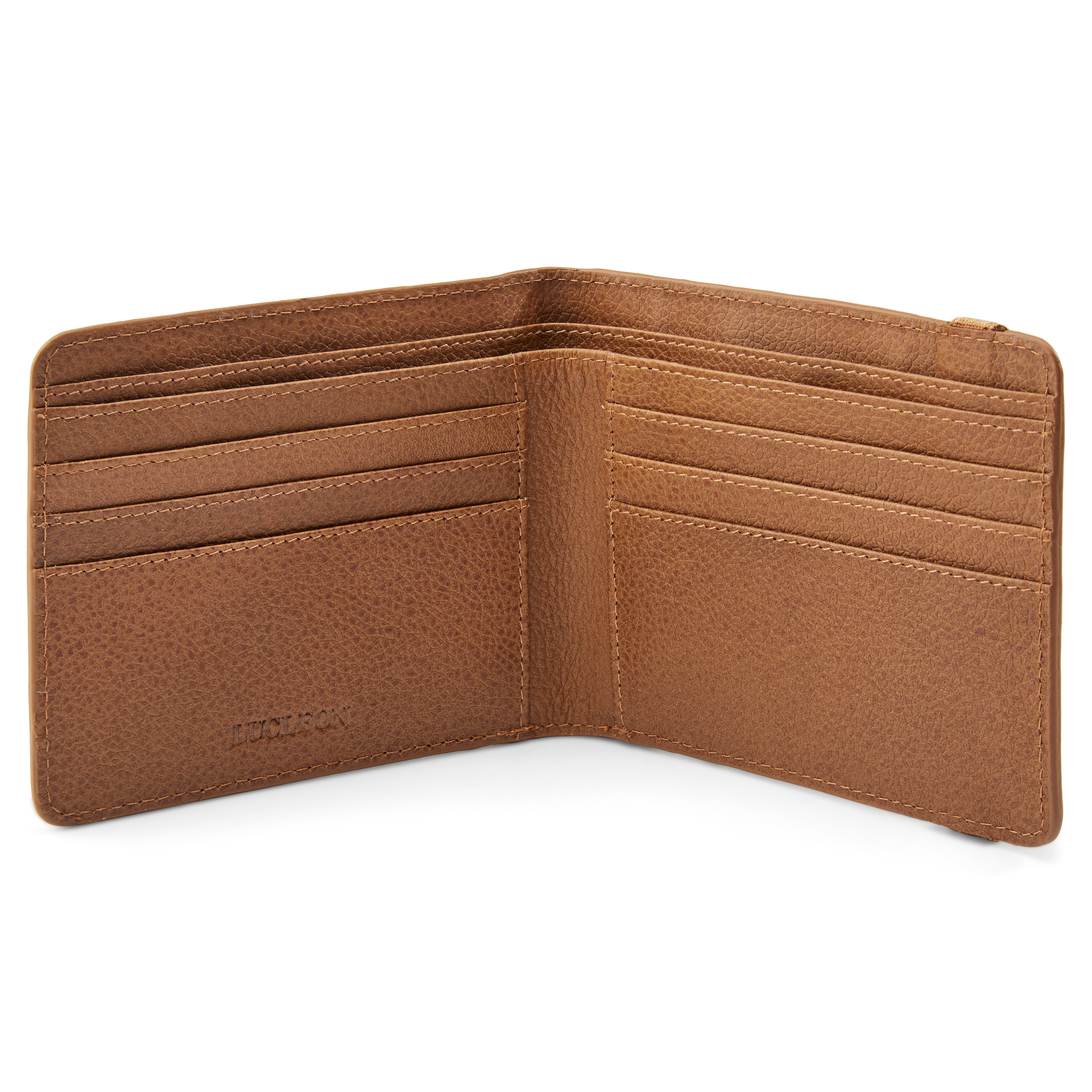 Kasztanowy skórzany portfel blokujący RFID Luca - 4
