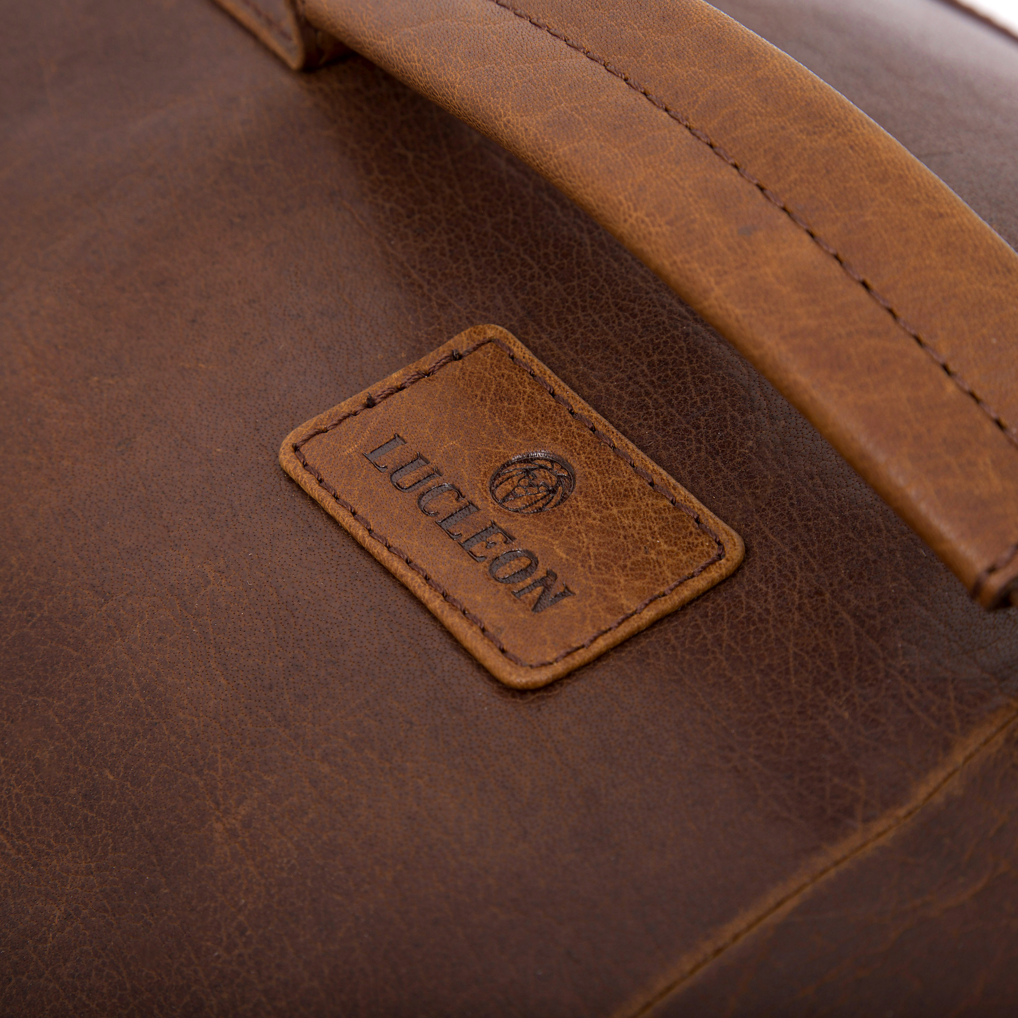 Montreal Classic Leather Tan Duffel Bag - 11