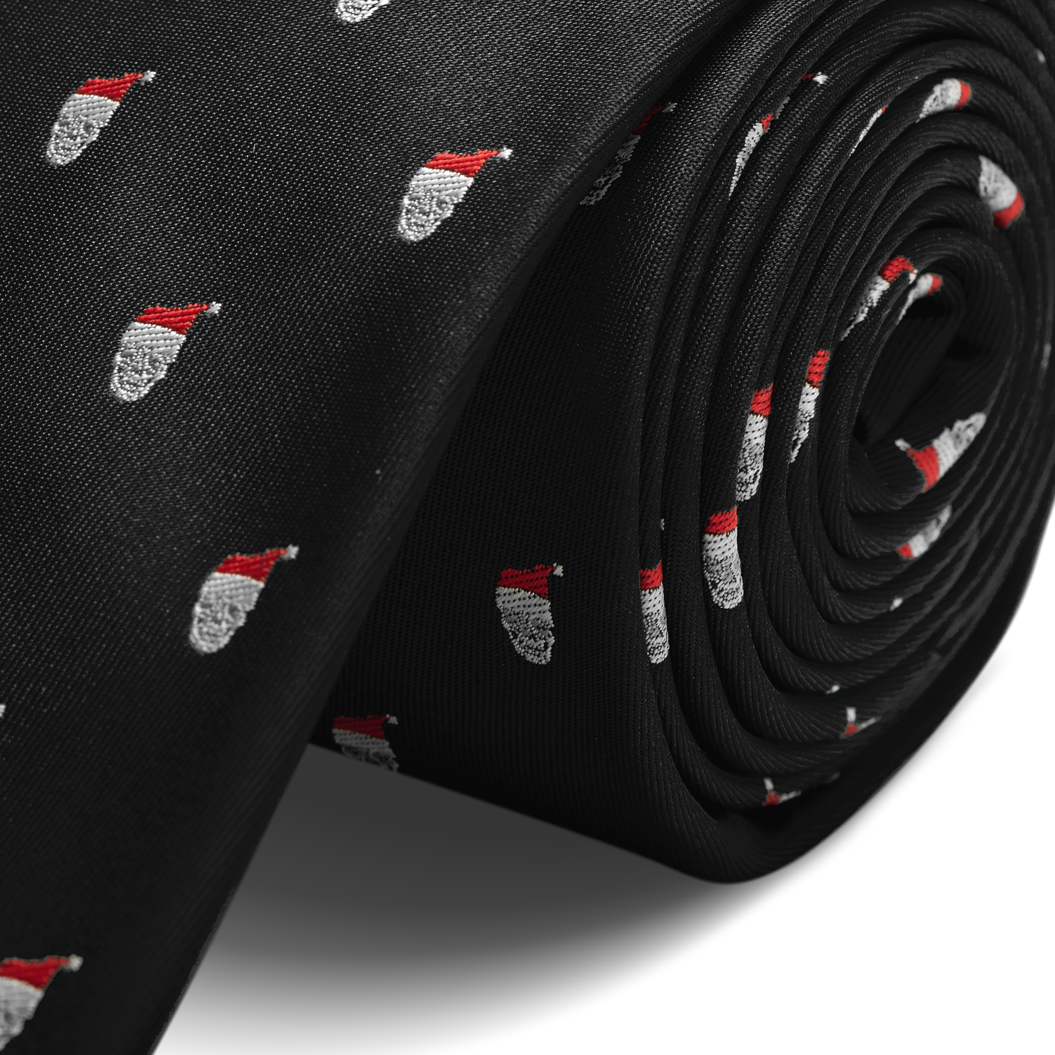 Schwarze Weihnachtskrawatte Mit Totenköpfen - 2