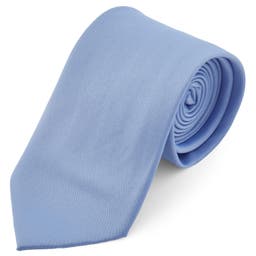 Basic Wide Baby Blue Polyester Tie