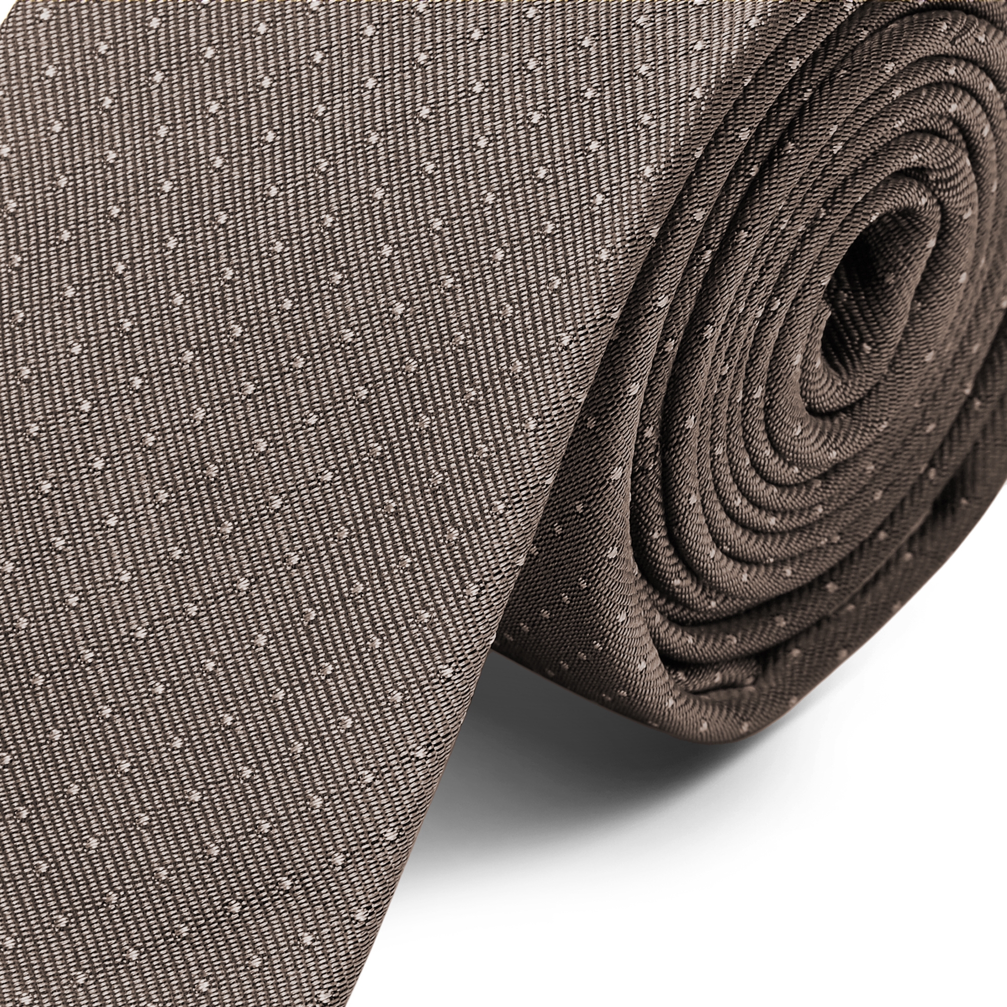 Beige Polka Dot Silk Tie - 2