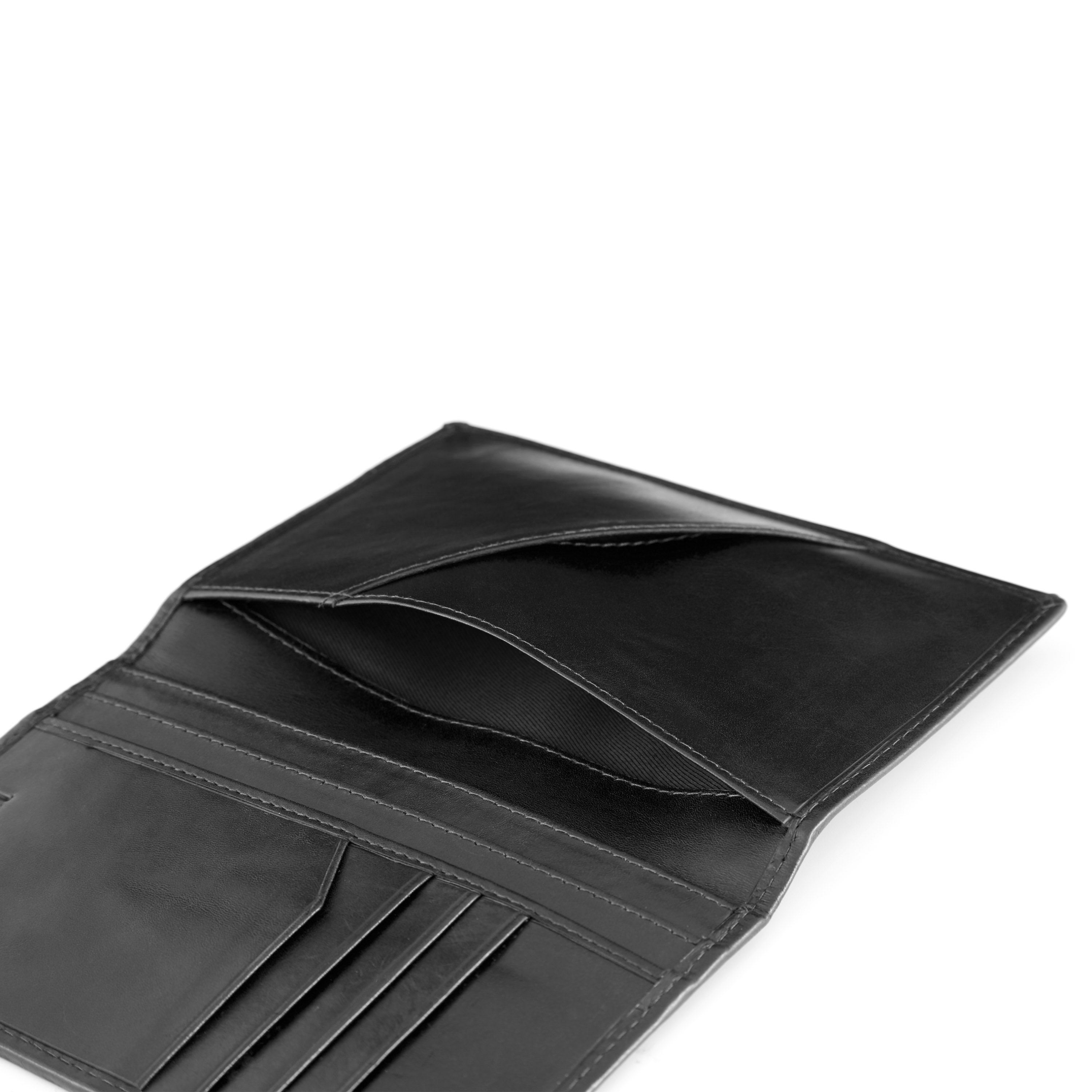 Portefeuille porte-passeport en cuir noir Jasper  - 6