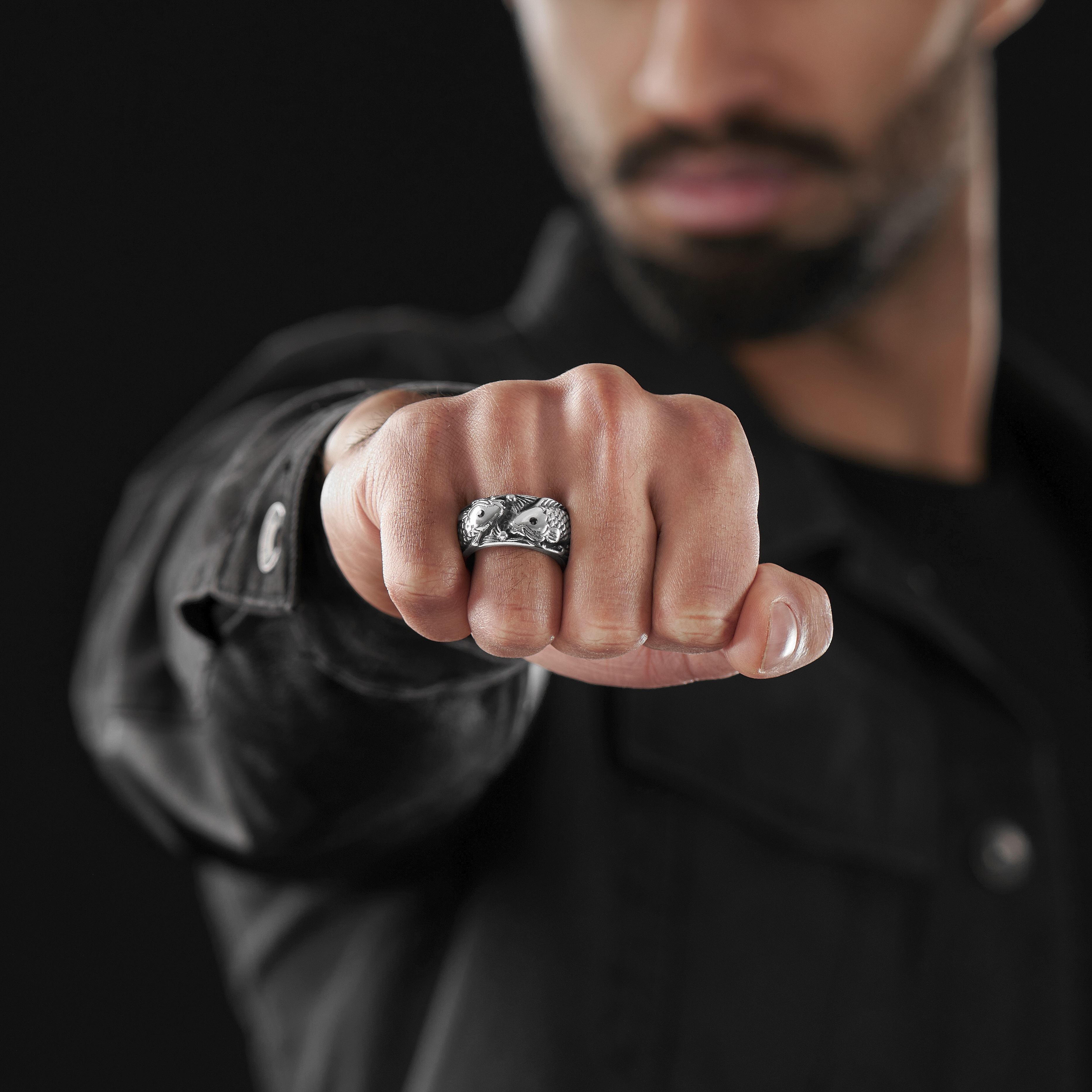 Stainless Steel Pisces Ring - 6