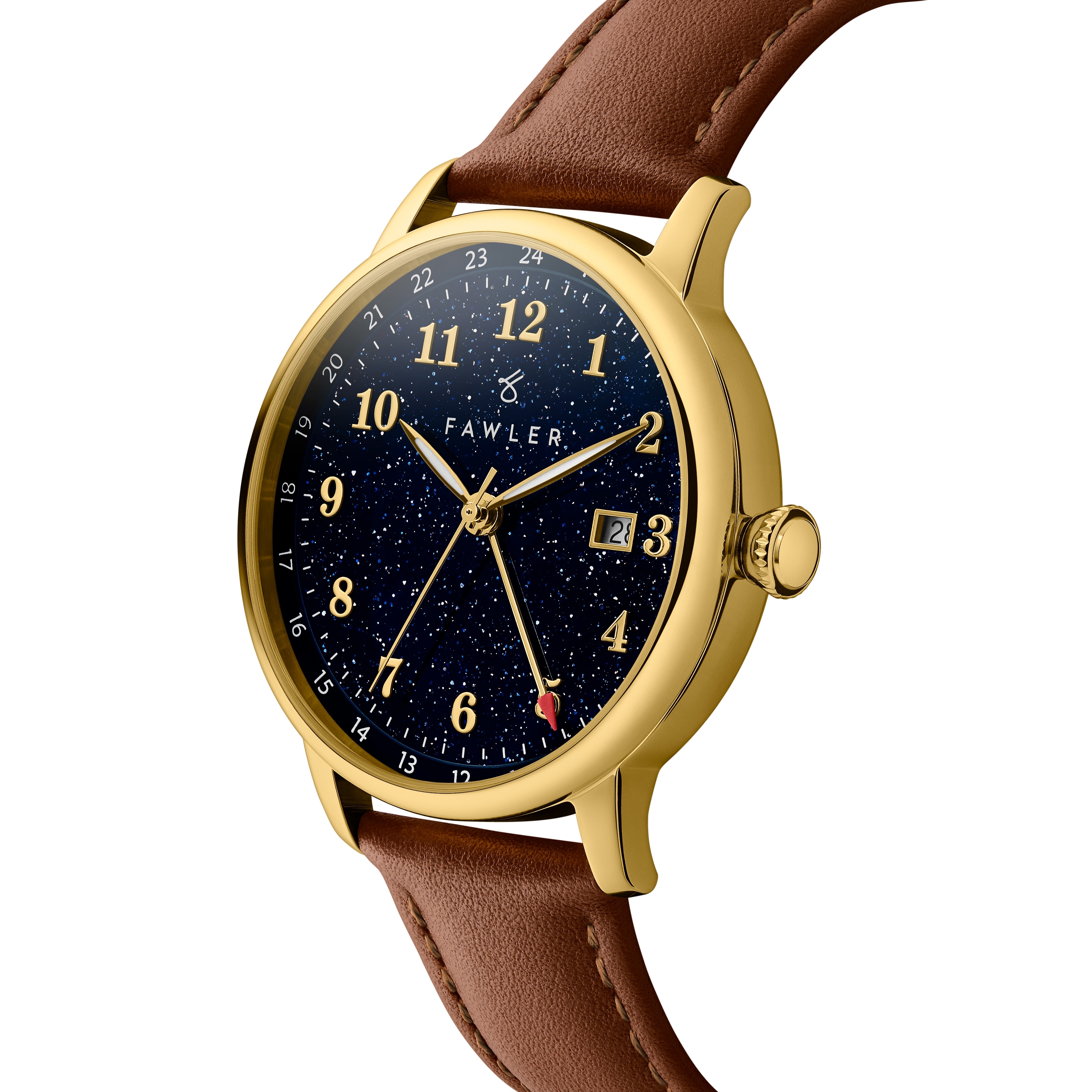 Night Sky | Montre GMT en acier doré à cadran orné d'aventurine - 3