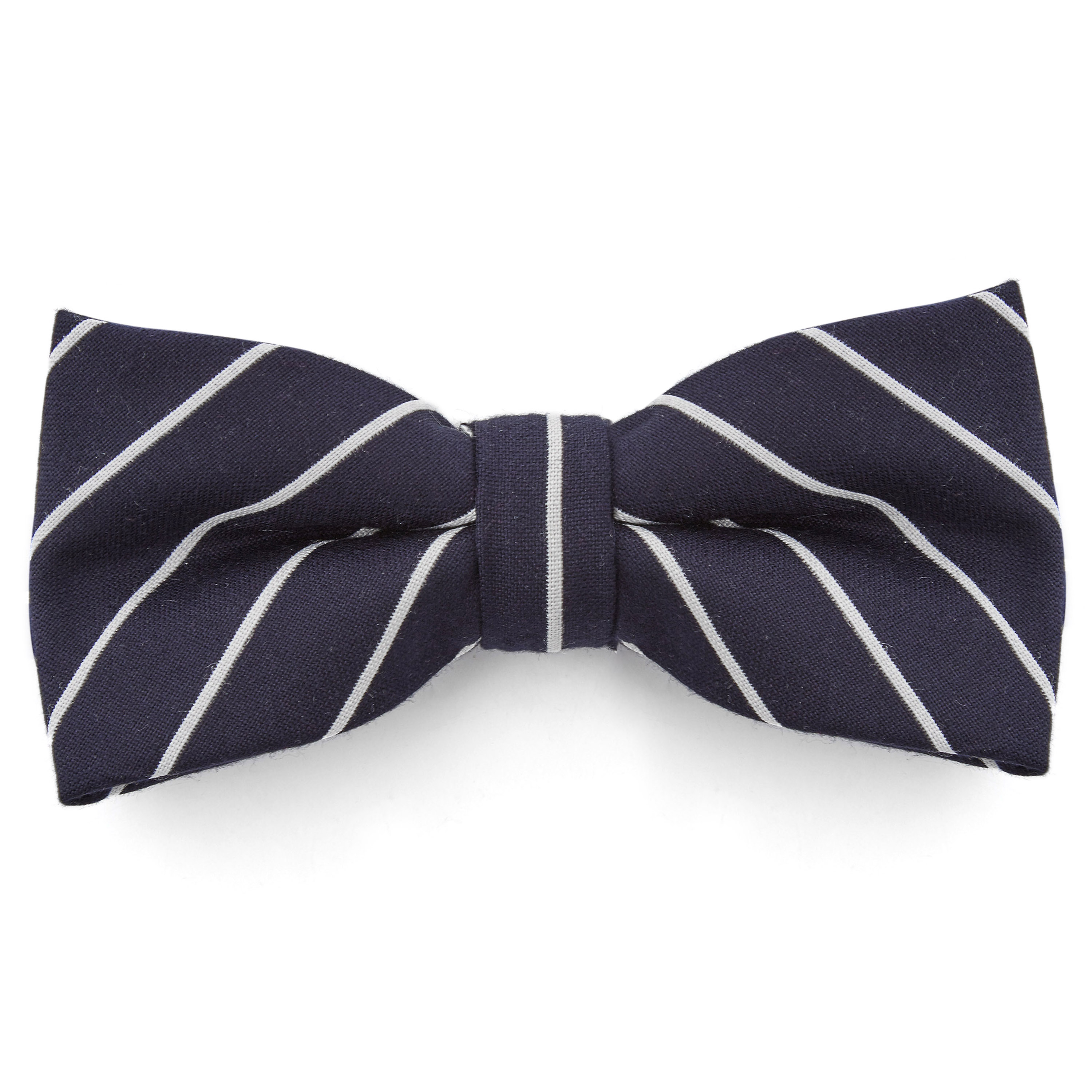 Noeud papillon à rayures bleu marine - 1