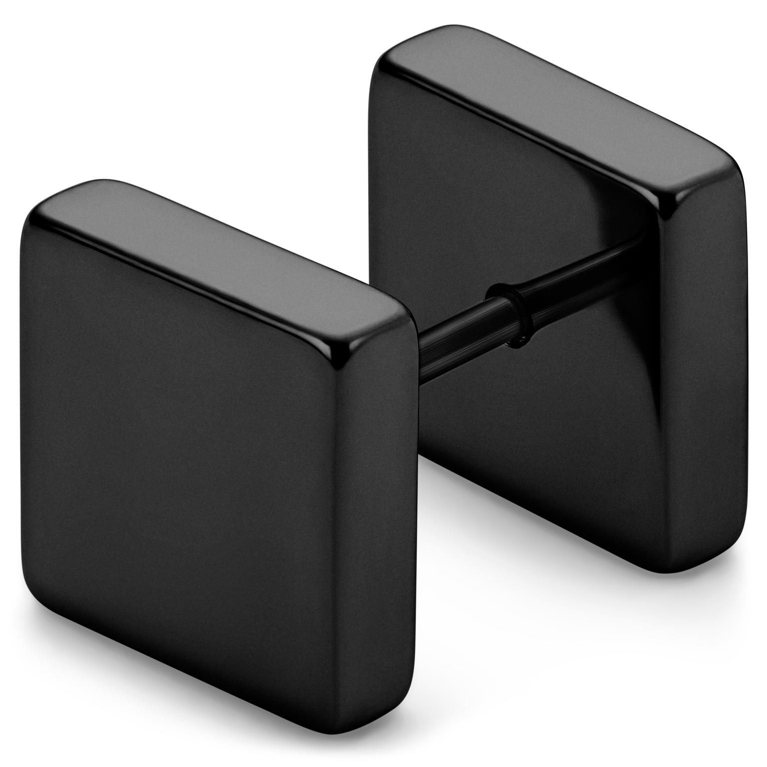 Cercel pătrat negru cu șurub 10 mm Cercel pătrat negru cu șurub 10 mm