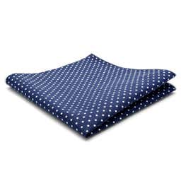 Navy Blue & White Dotted Cotton Pocket Square