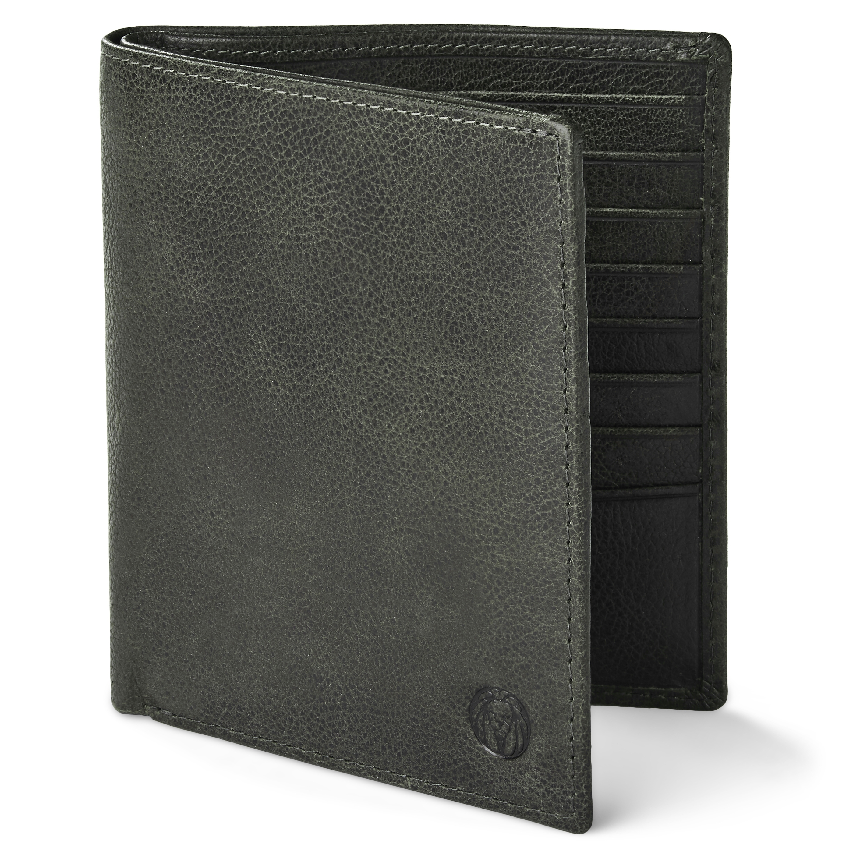 Cartera de cuero gris oscuro con 13 fundas y protección RFID Licio  - 1