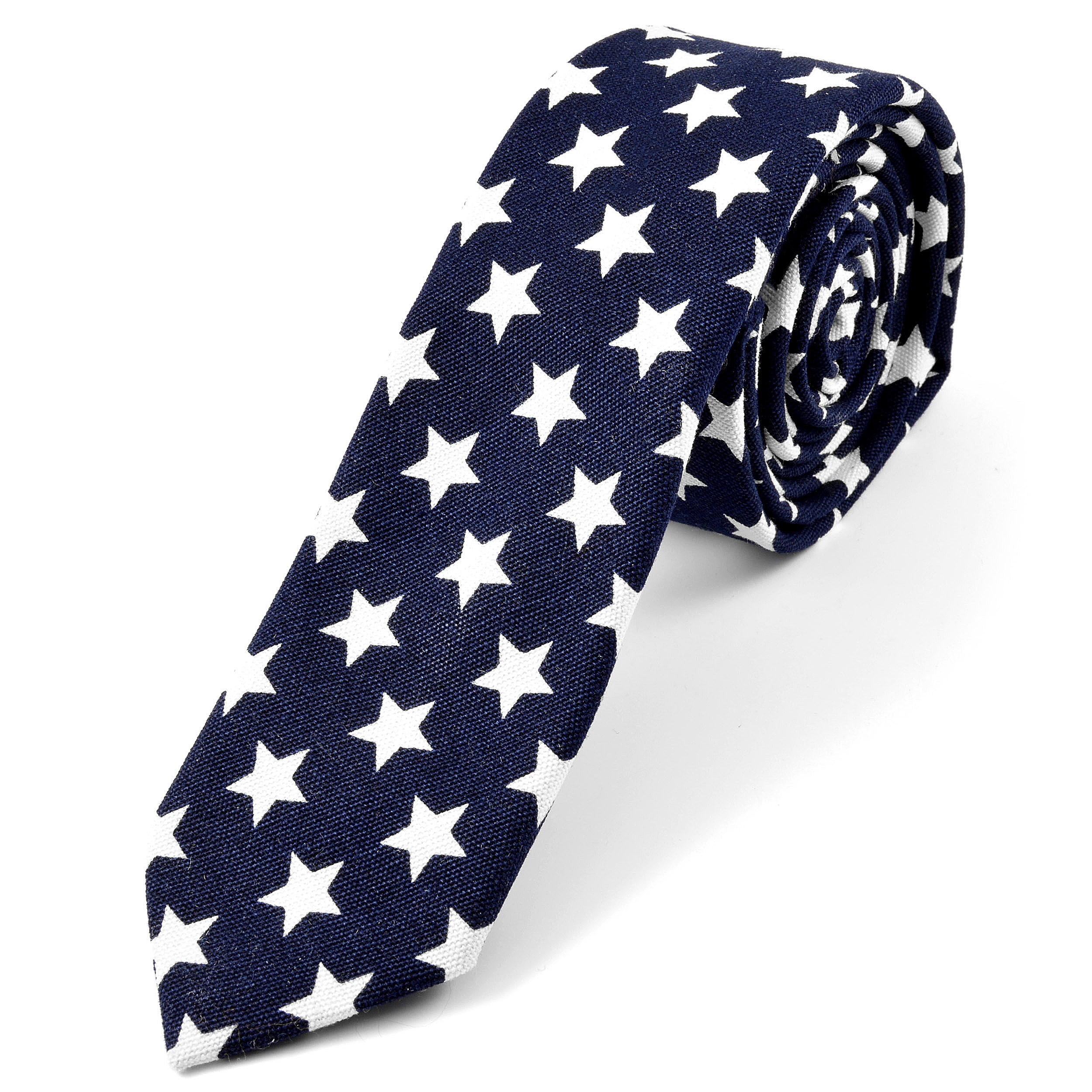 Linnen Stropdas met Witte Sterren - 1