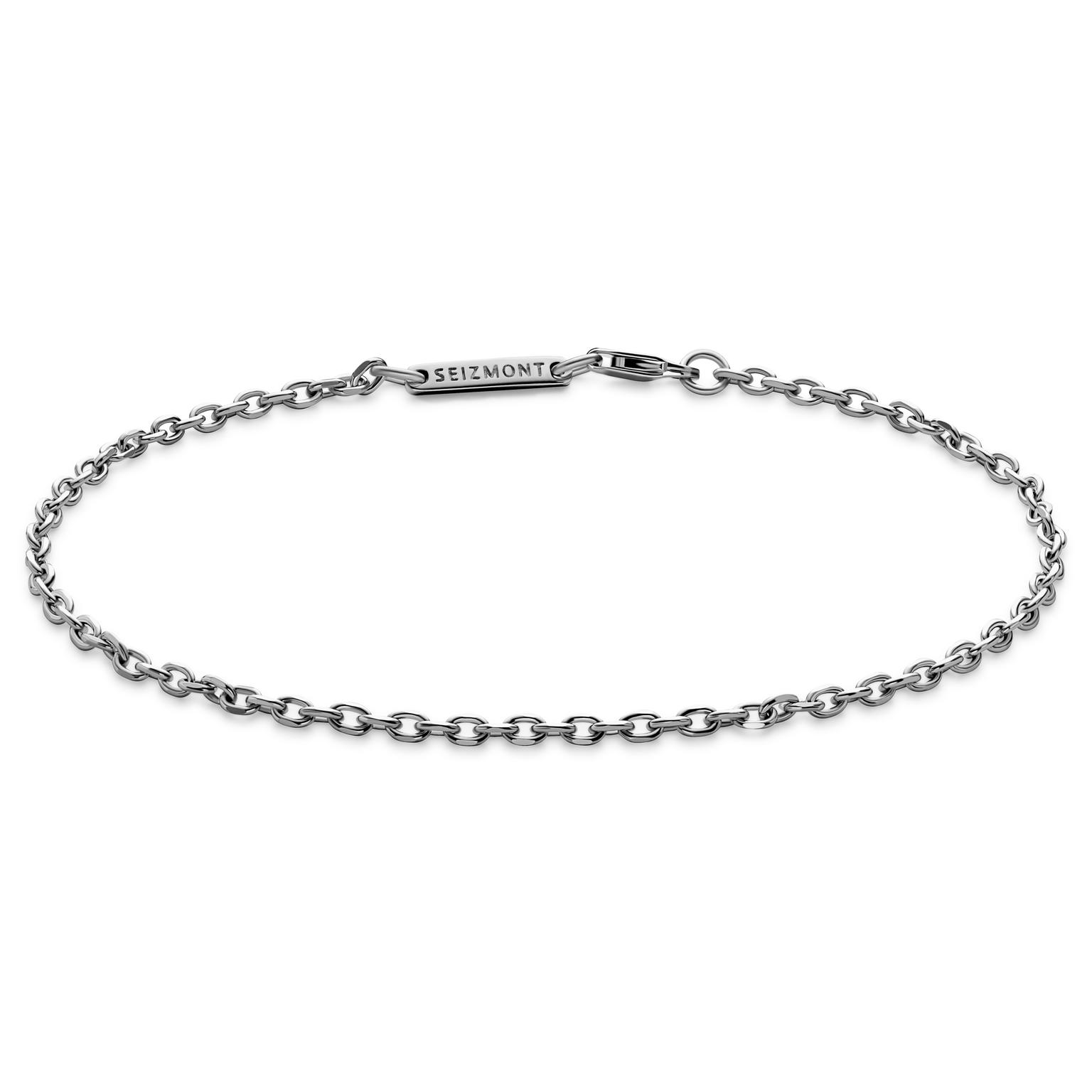 Argentia | 925s | 2 mm rhodinierte Sterling Silber Kabelkette Armband Argentia | 925s | 2 mm rhodinierte Sterling Silber Kabelkette Armband