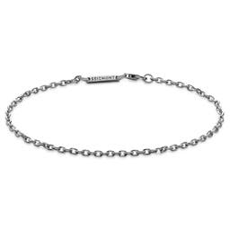 Argentia | 925s | 2mm Rhodium-Plated Sterling Silver Cable Chain Bracelet