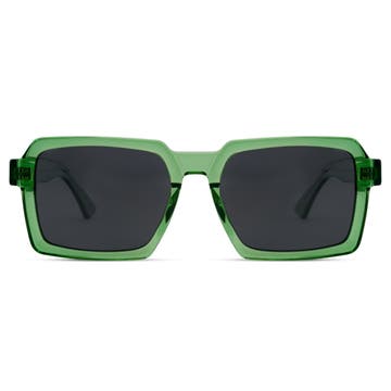 Occasus | Occhiali da sole geometrici oversize color verde neon con lenti polarizzate